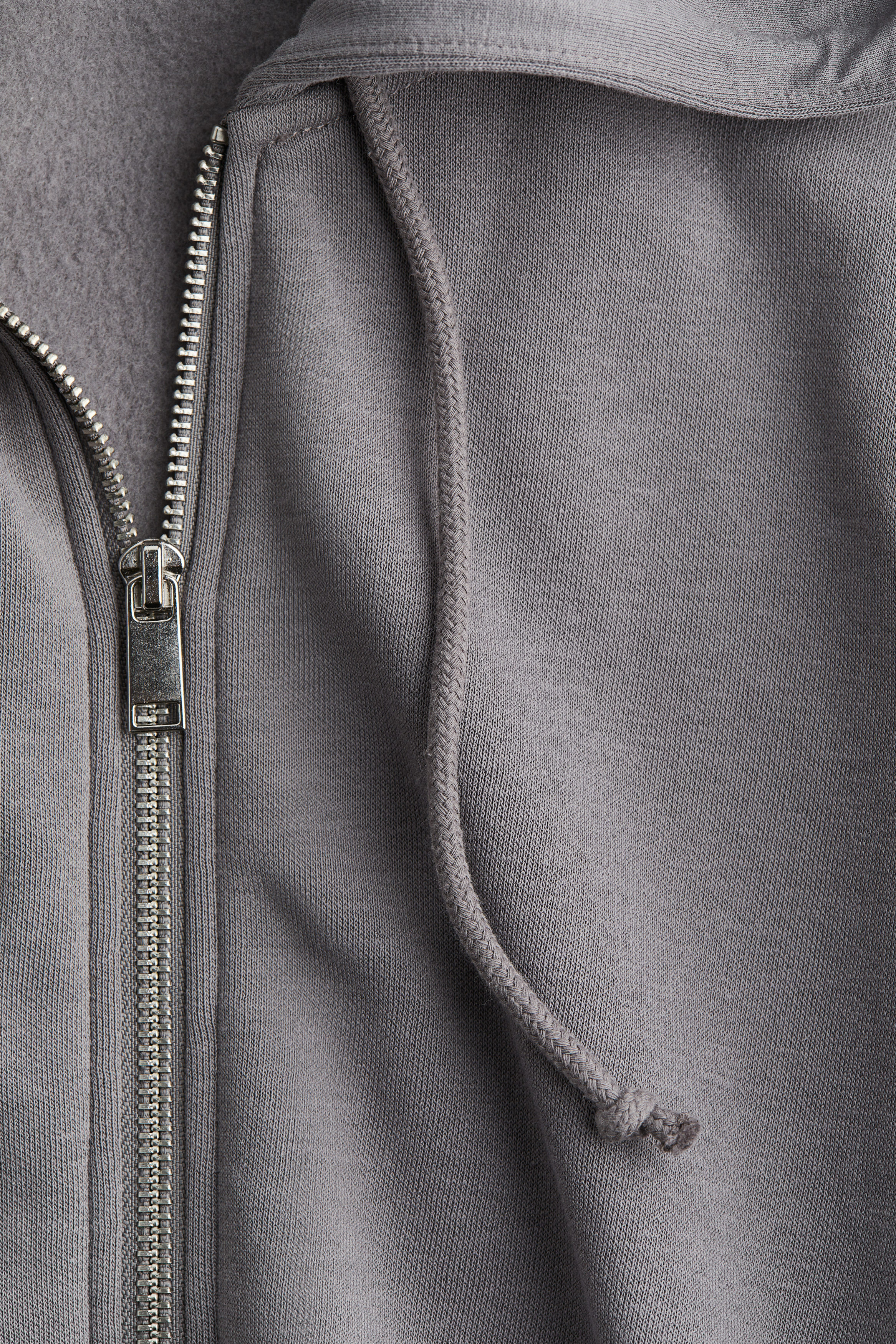 Cropped zip-through hoodie