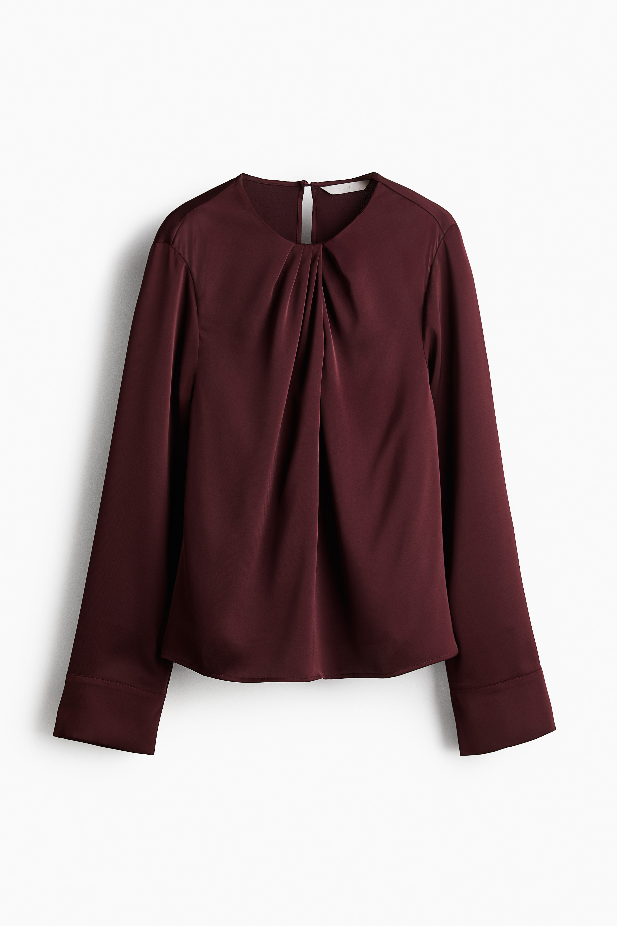Pleat-detail satin blouse