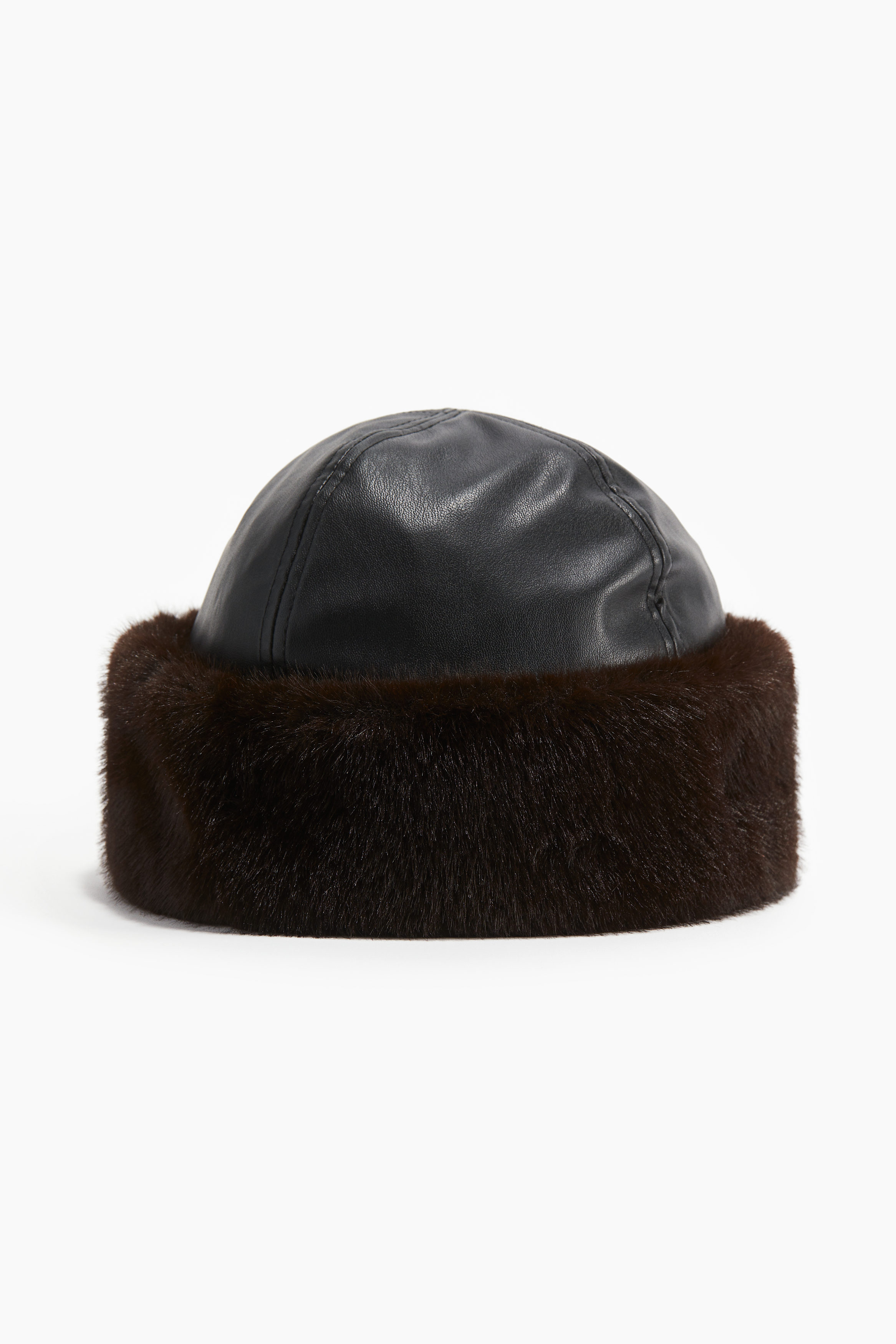 Fluffy-trim coated hat