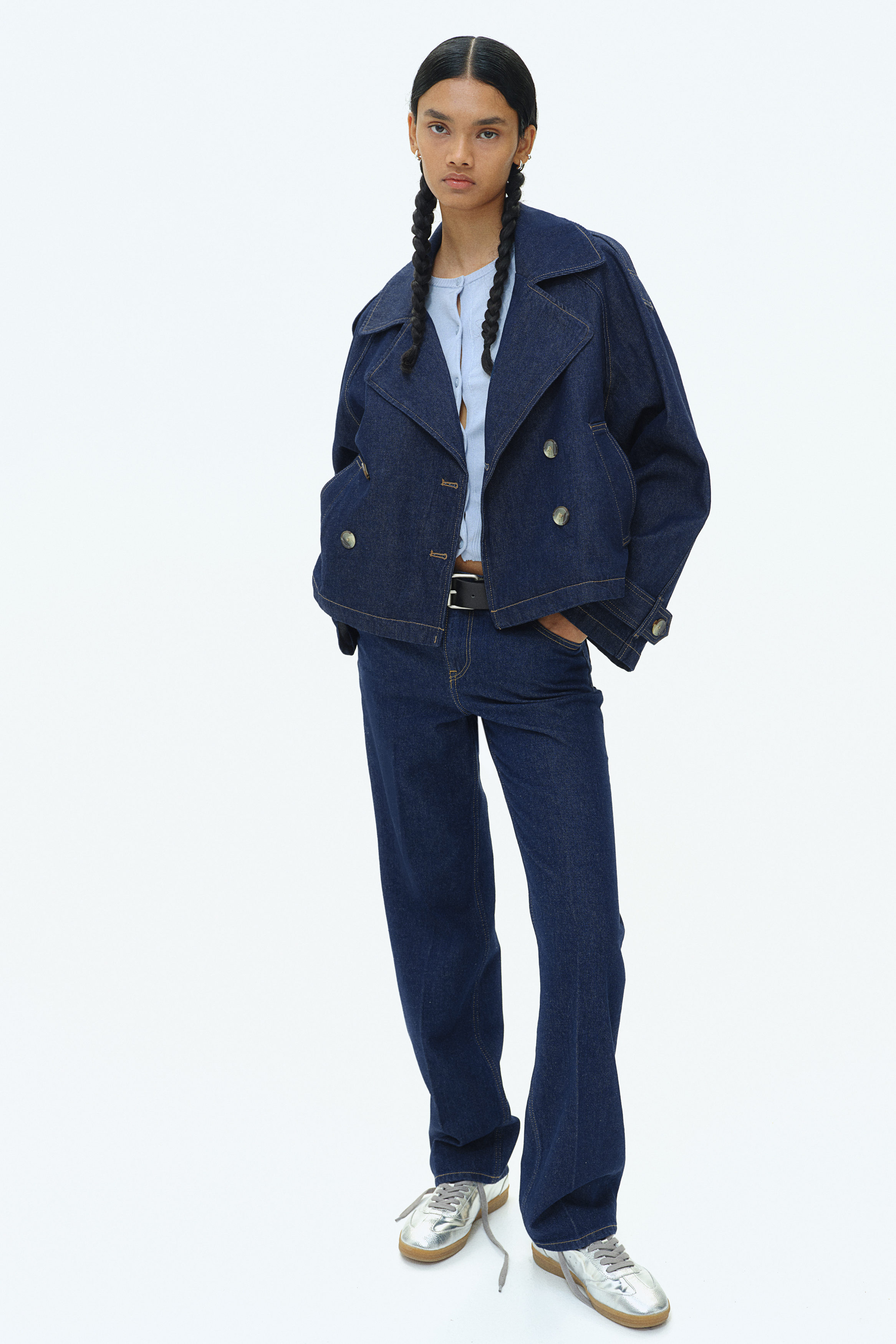 Ｈ＆Ｍ ショートトレンチコート 新品 1262977001011 Short Trench Coat - Beige - Ladies | H&M US