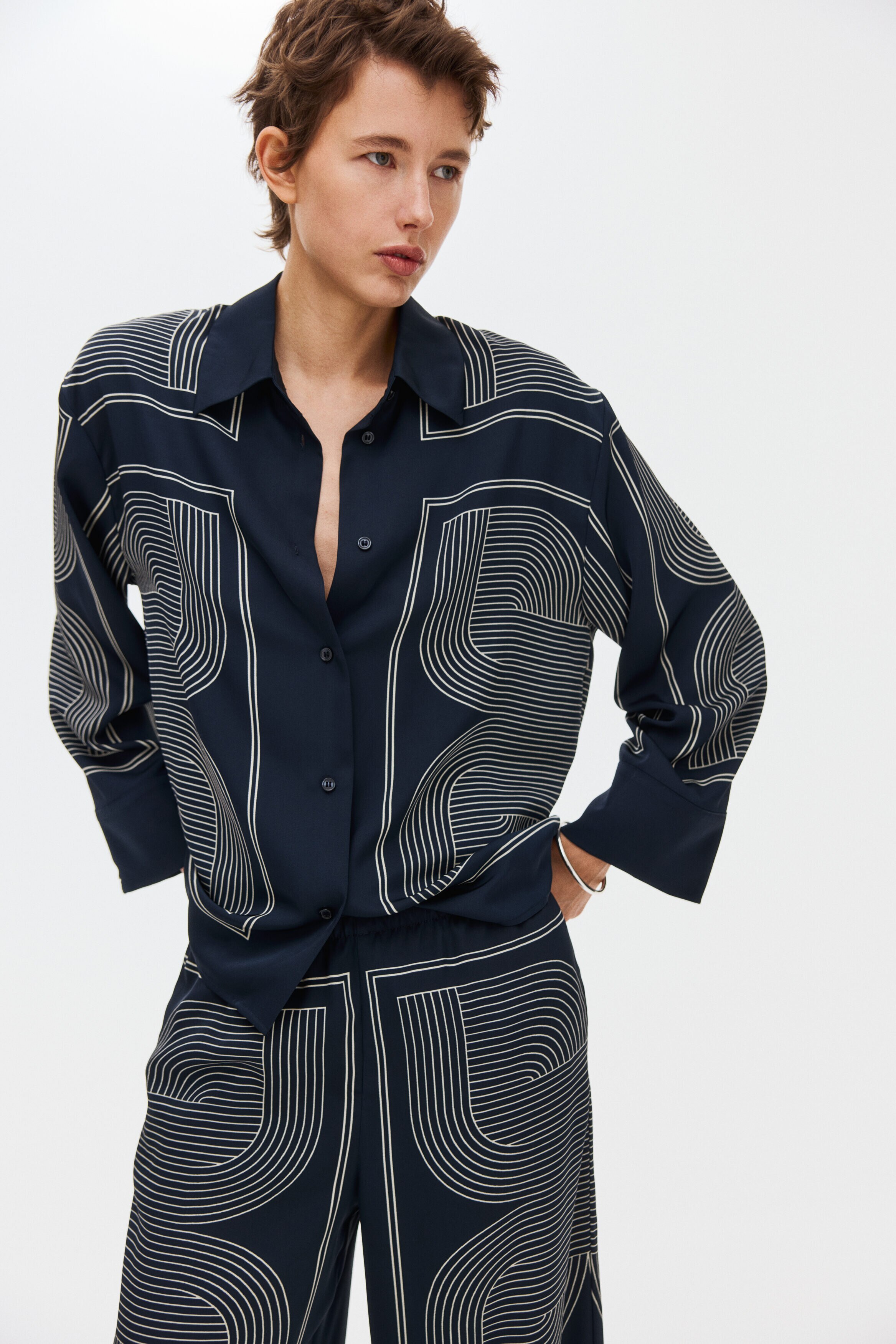Oversized twill shirt