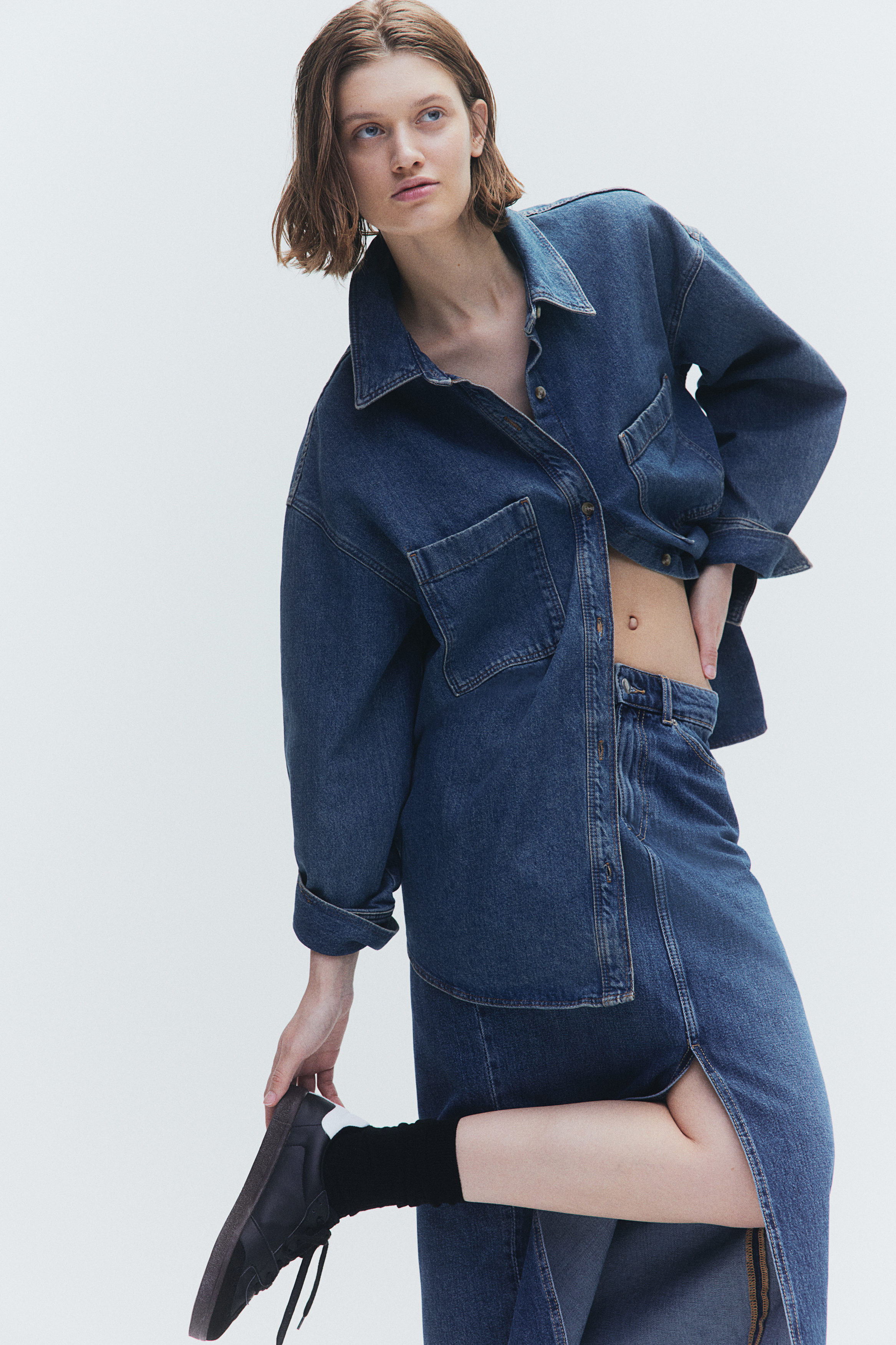 Ali Golden Oversized Shirt Jacket - Dark Denim | Garmentory