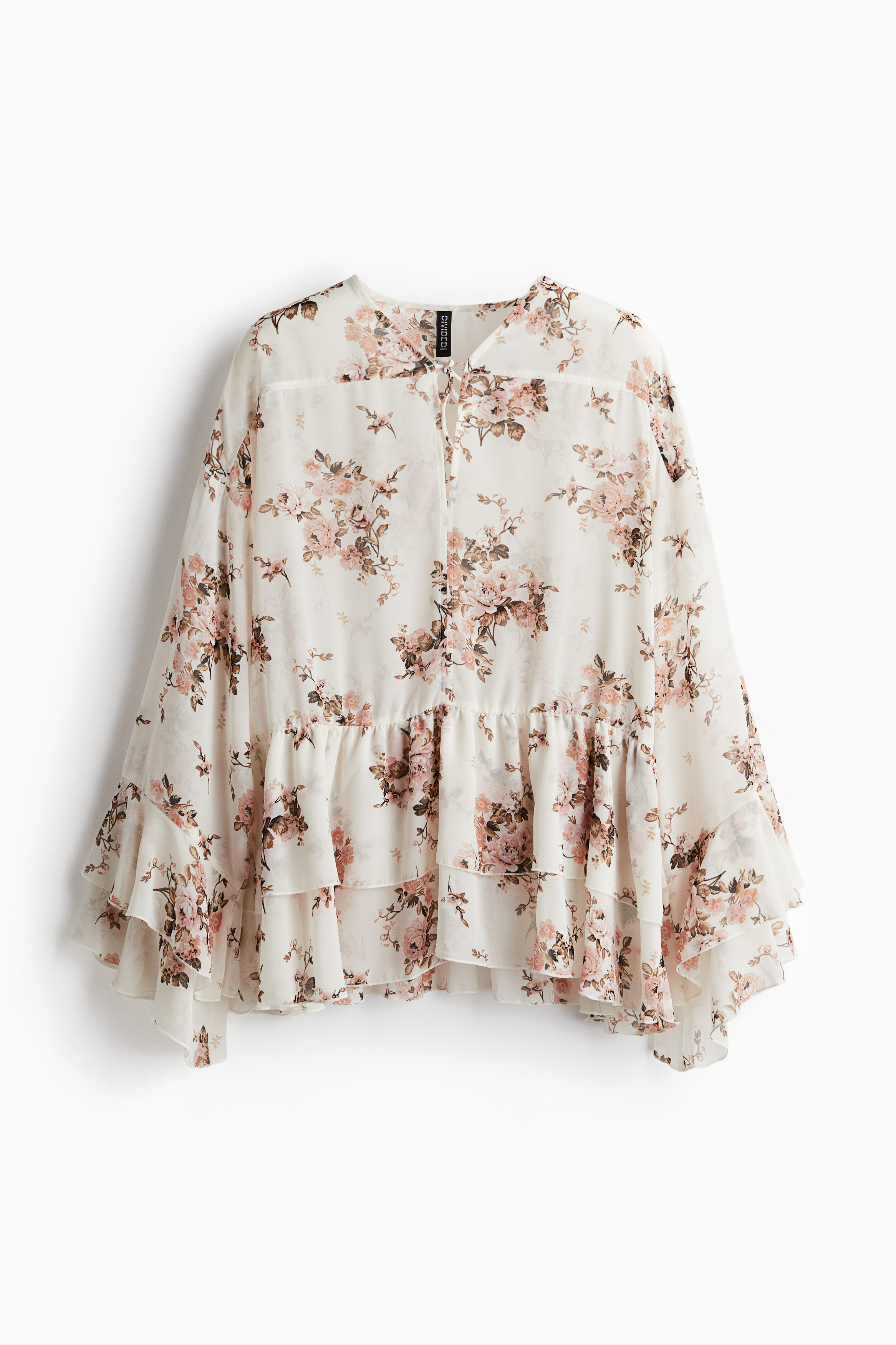 Flounced chiffon blouse