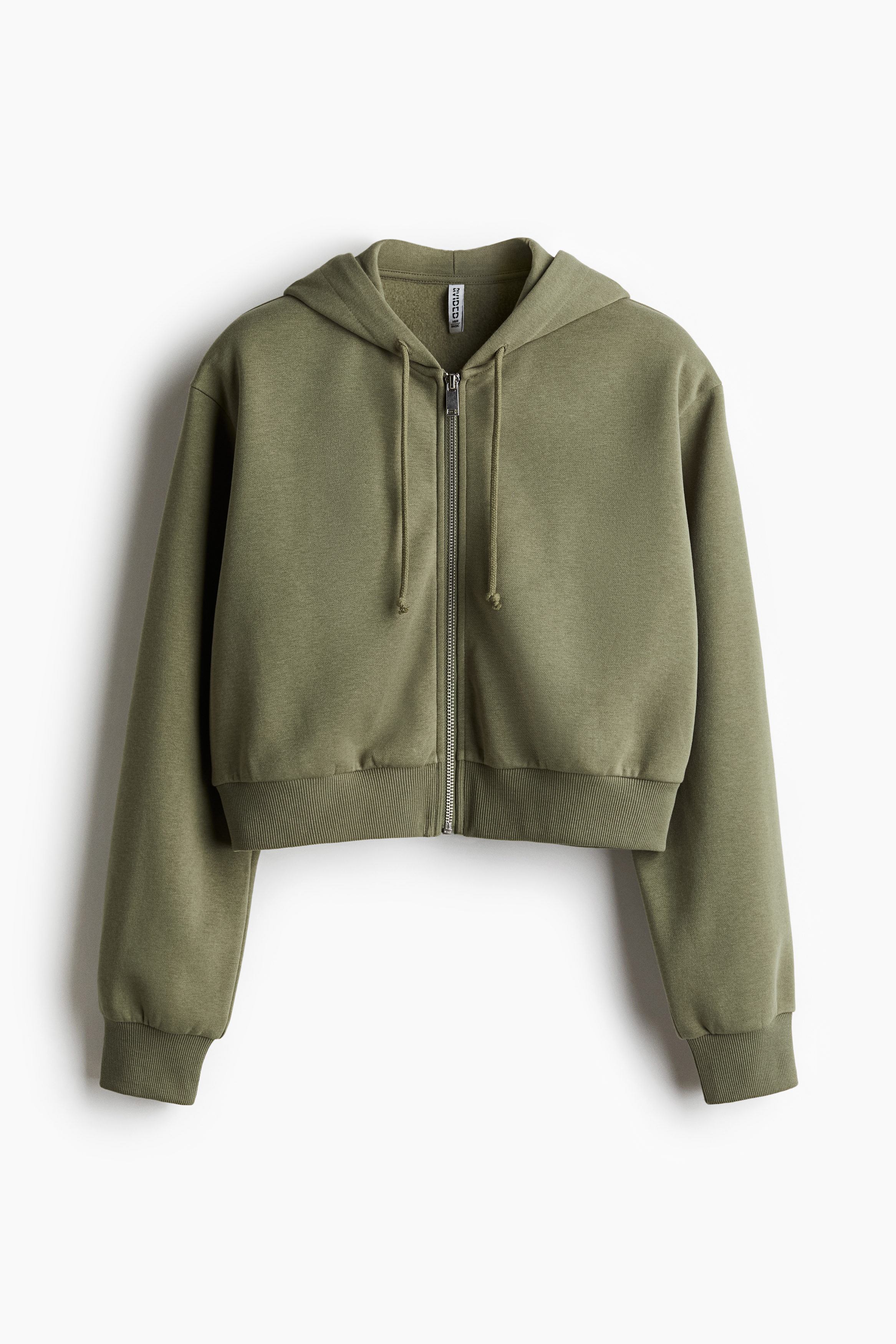 Cropped zip-through hoodie