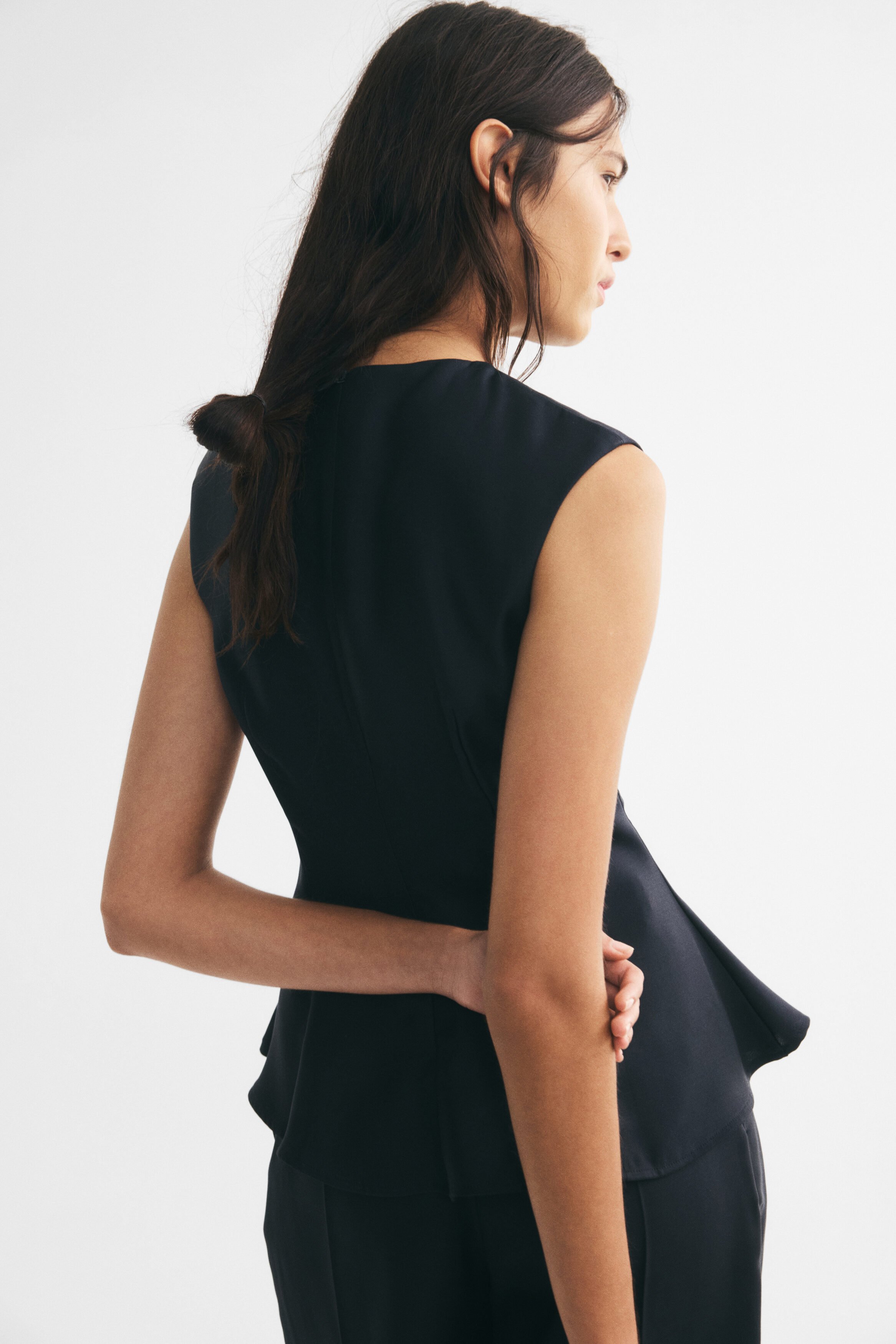 heve Prima Peplum JK black 38 Sleeveless peplum top