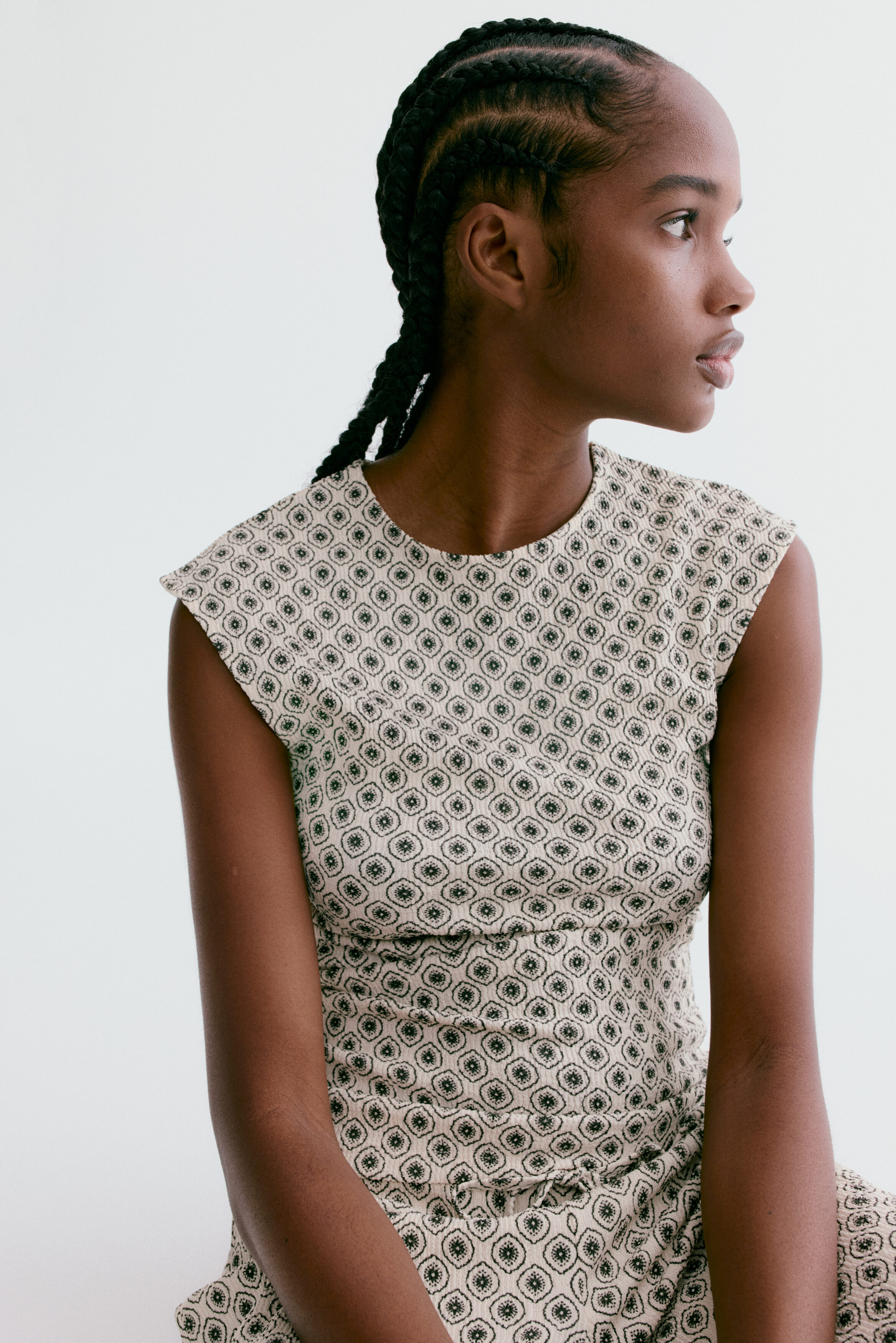Textured jersey top