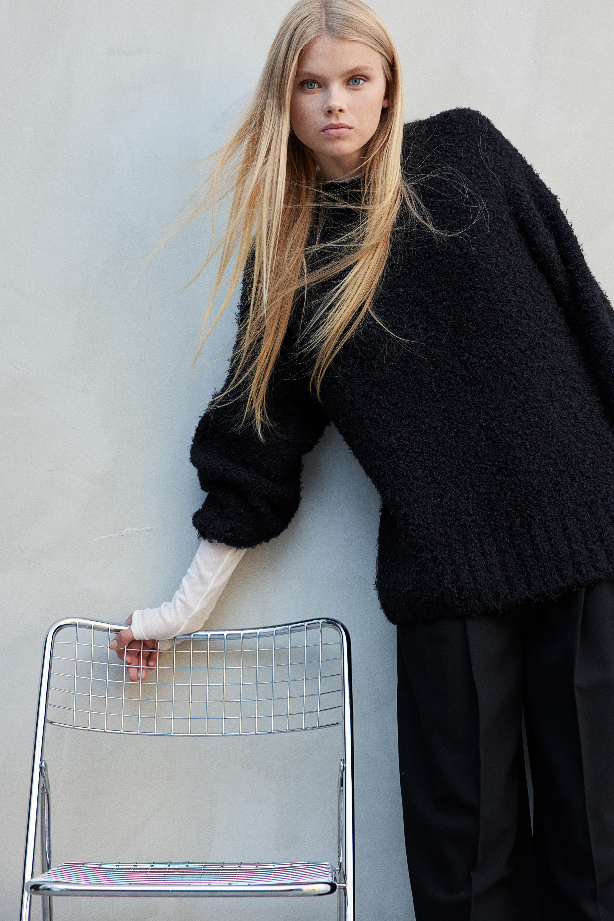 Fluffy-knit jumper