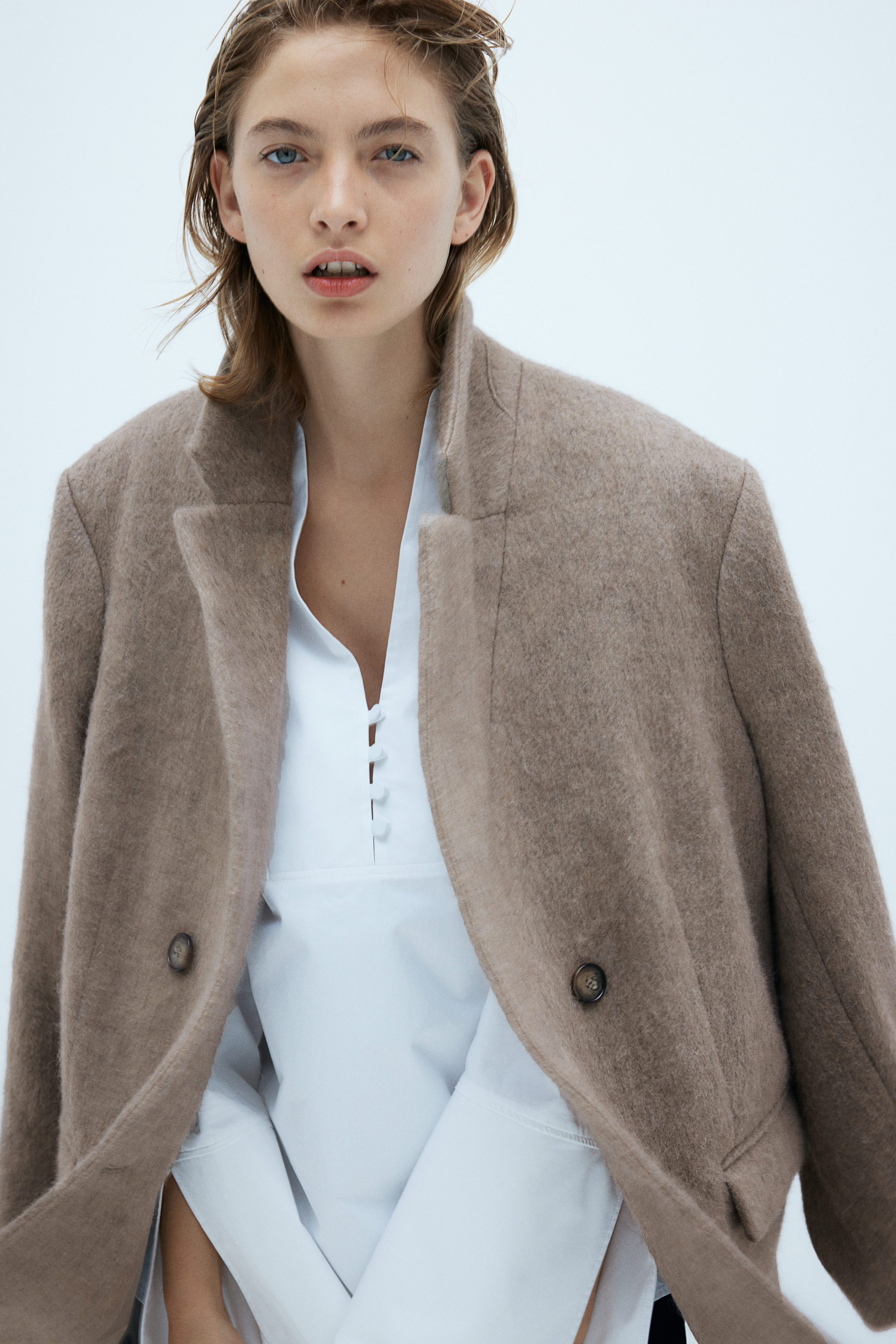 【送料&関税込】TotAme Wool Blend Blazer Plaid Italian Wool-Blend Double-Breasted Blazer in Jackets