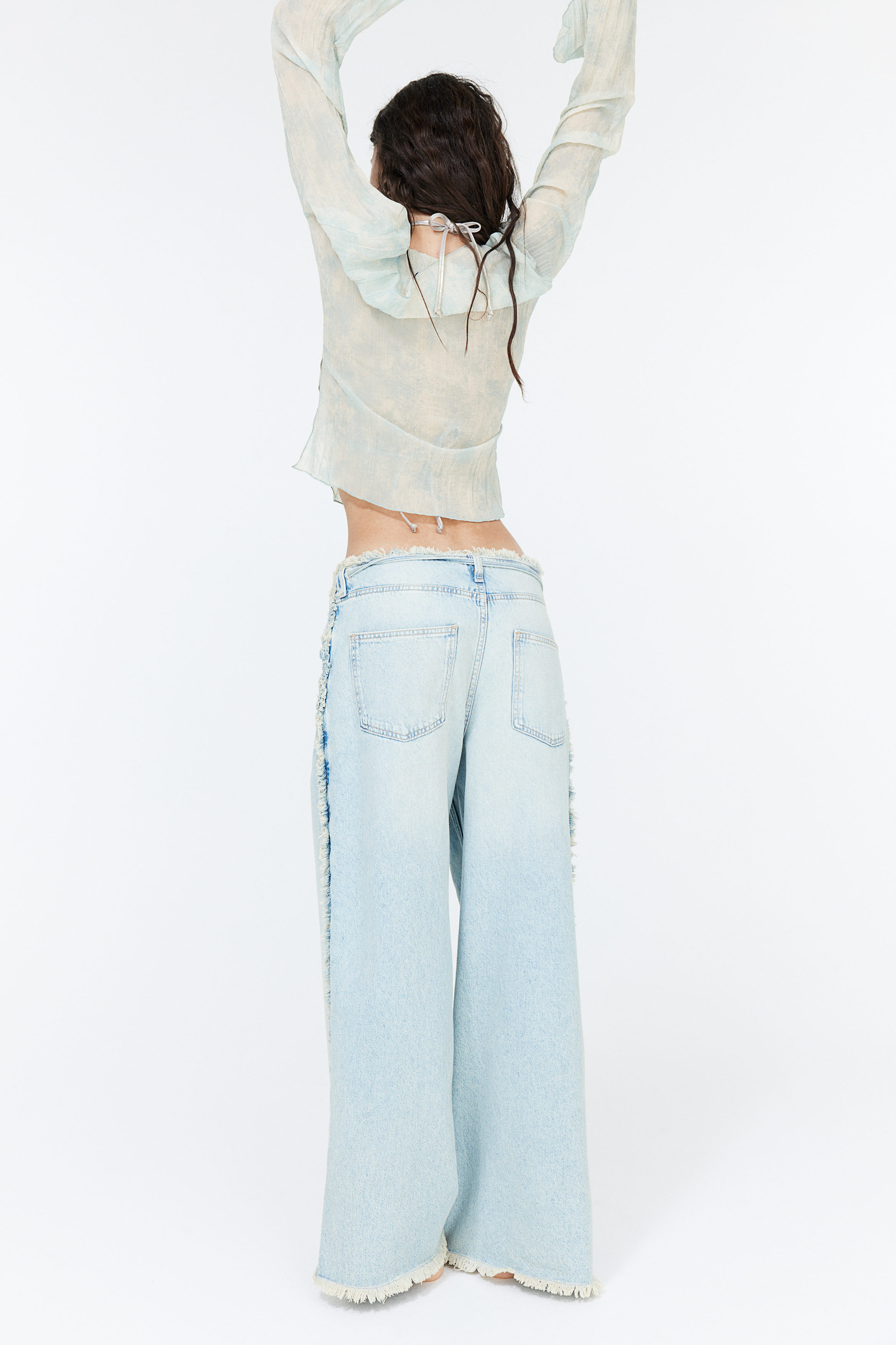 Overlock-detail crinkled top