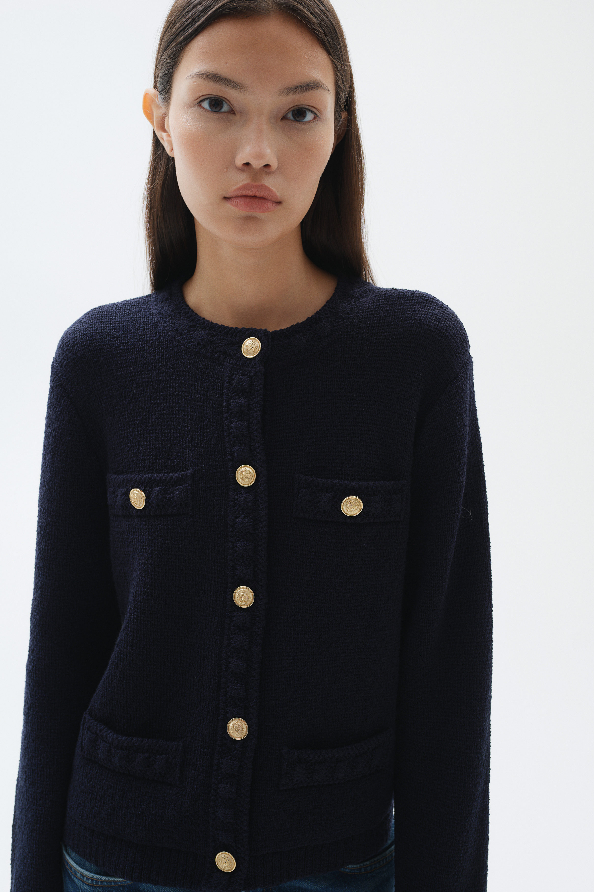 T/C BASIC KNIT SHIRT CARDIGAN S チャコール WYM LIDNM（ウィム バイ リドム）の「T/C BASIC KNIT SHIRT