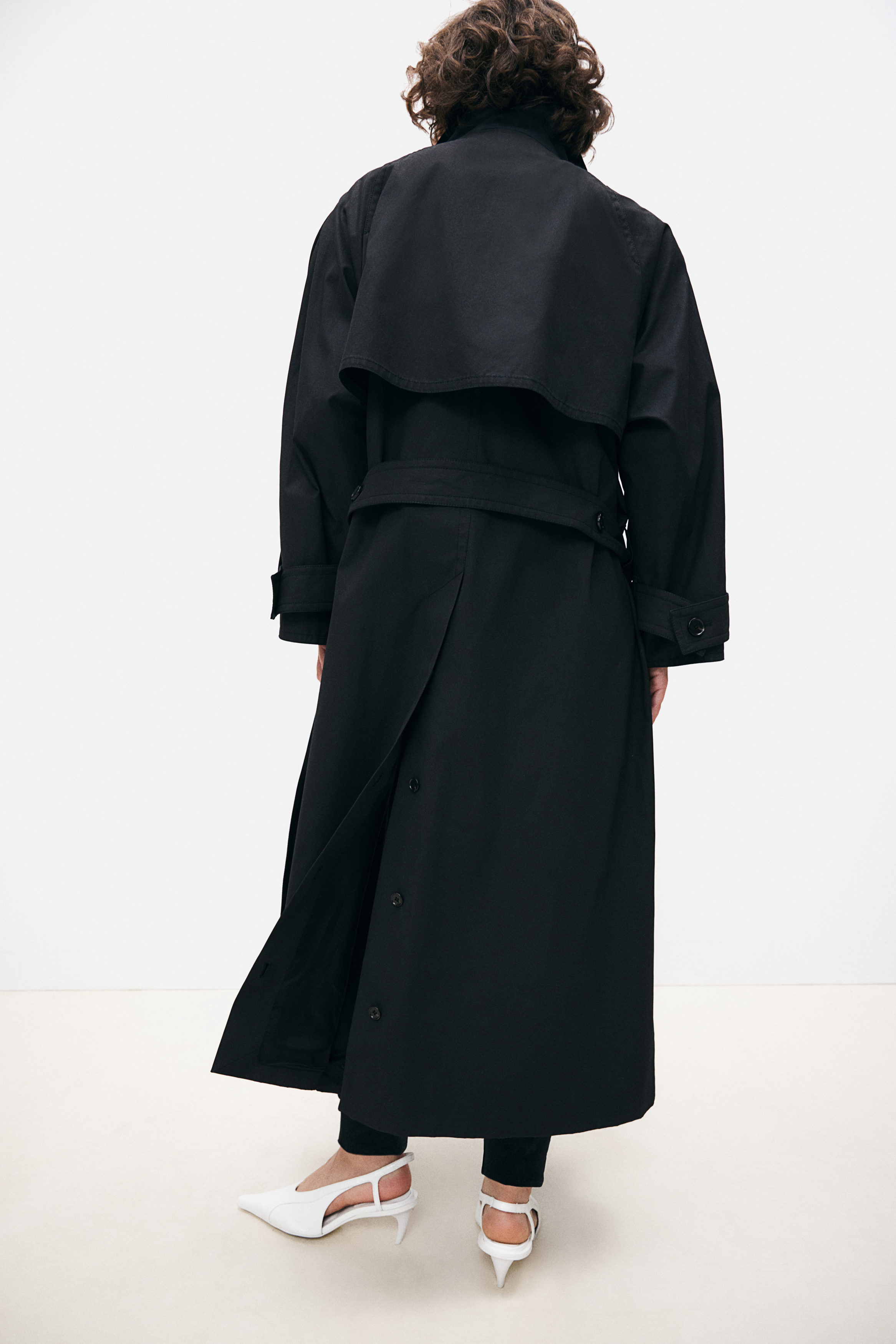 Oversized cotton trench coat