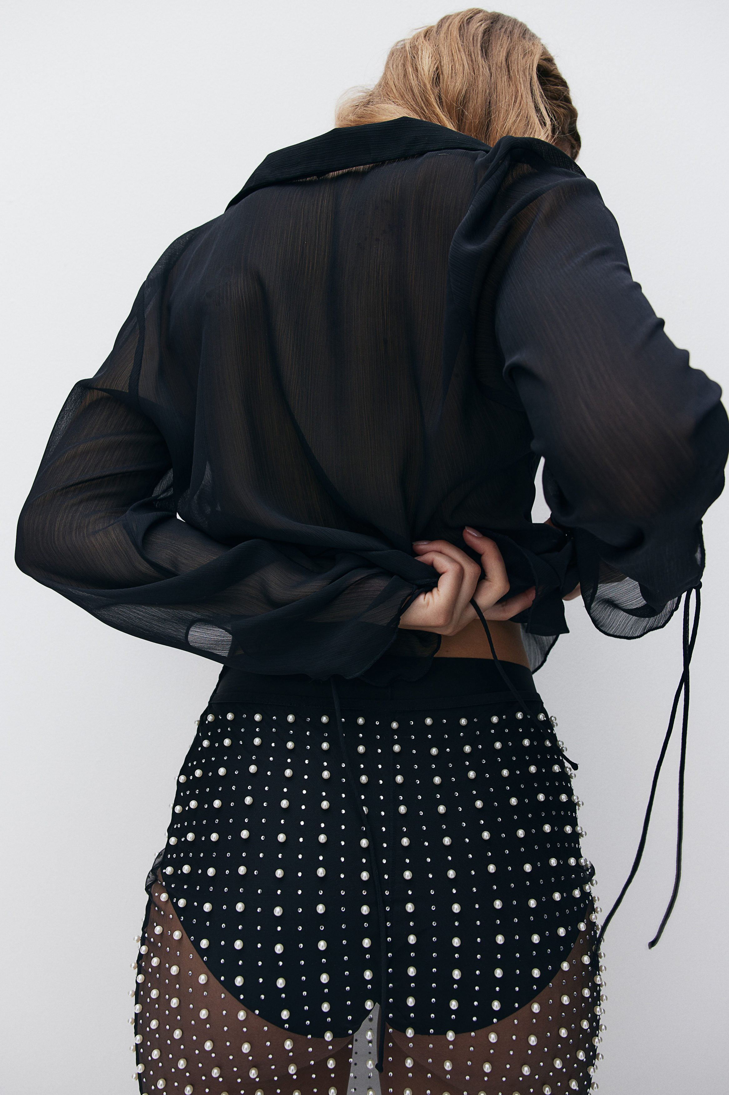 Tie-detail chiffon blouse