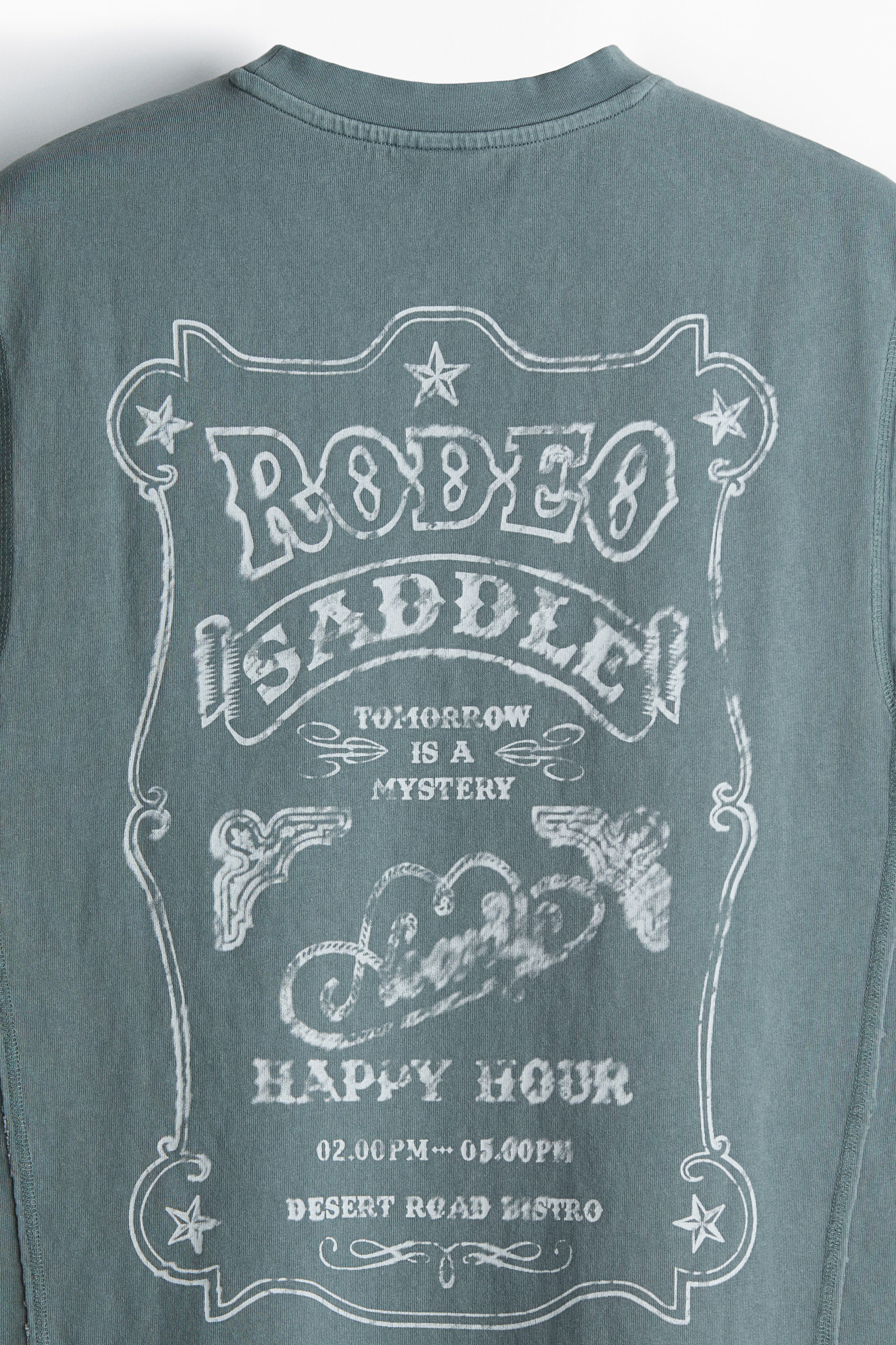 Loose Fit Sleeveless printed T-shirt | Sage green/Rodeo