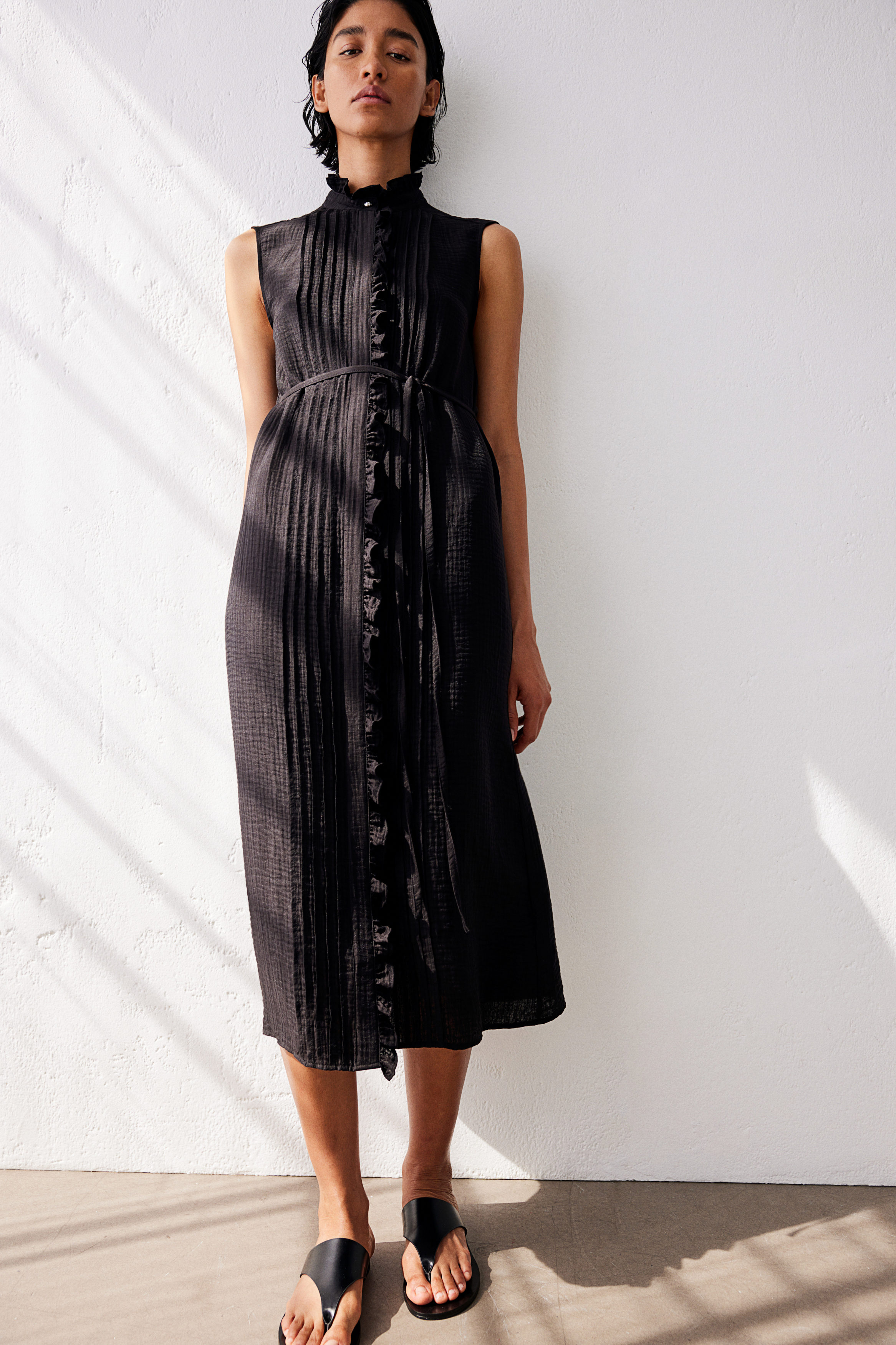 M me eme Frill tiered dress ブラック M me eme Frill tiered dress ブラック