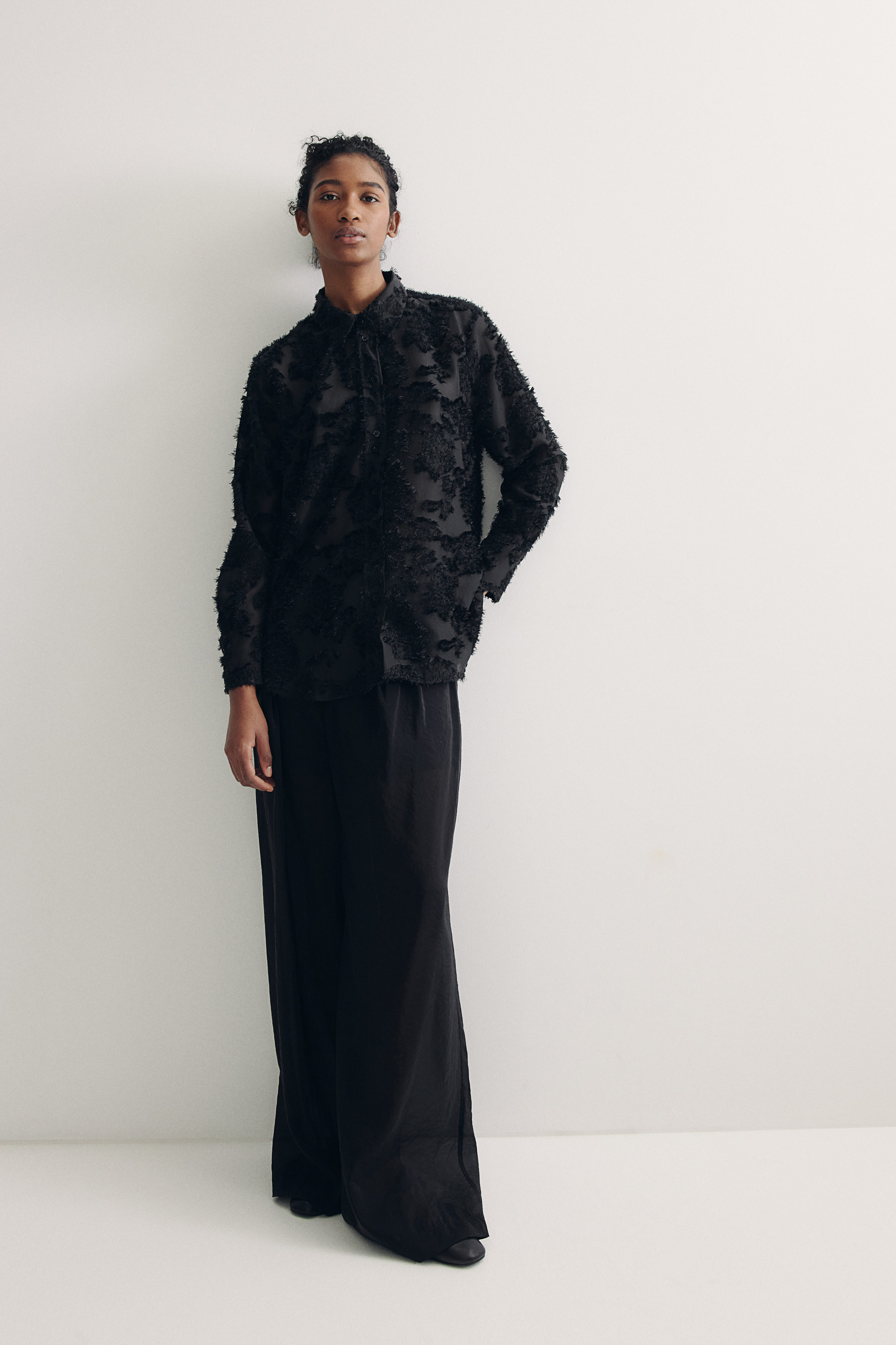 Textured-weave shirt