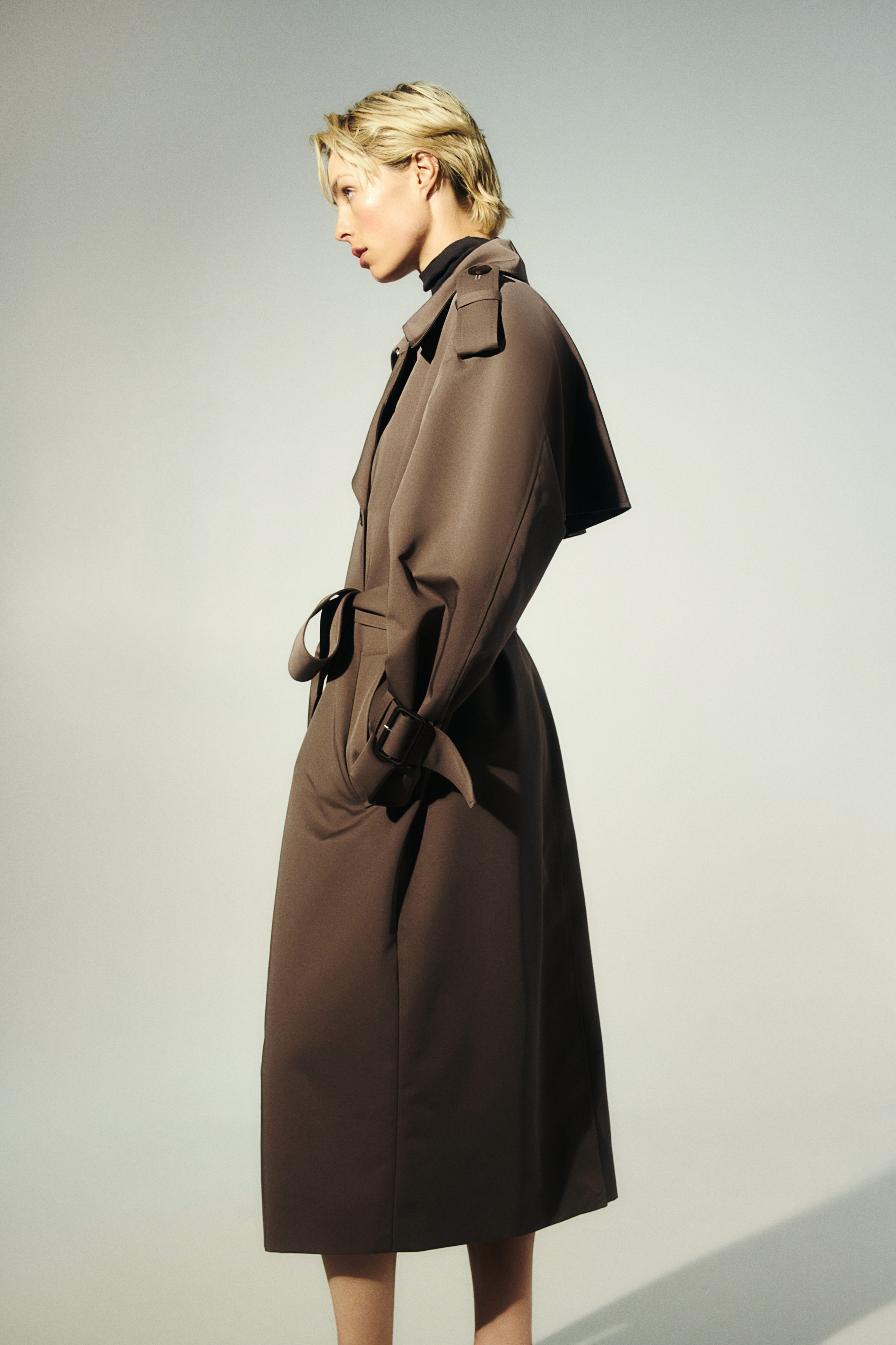 Double-breasted trench coat