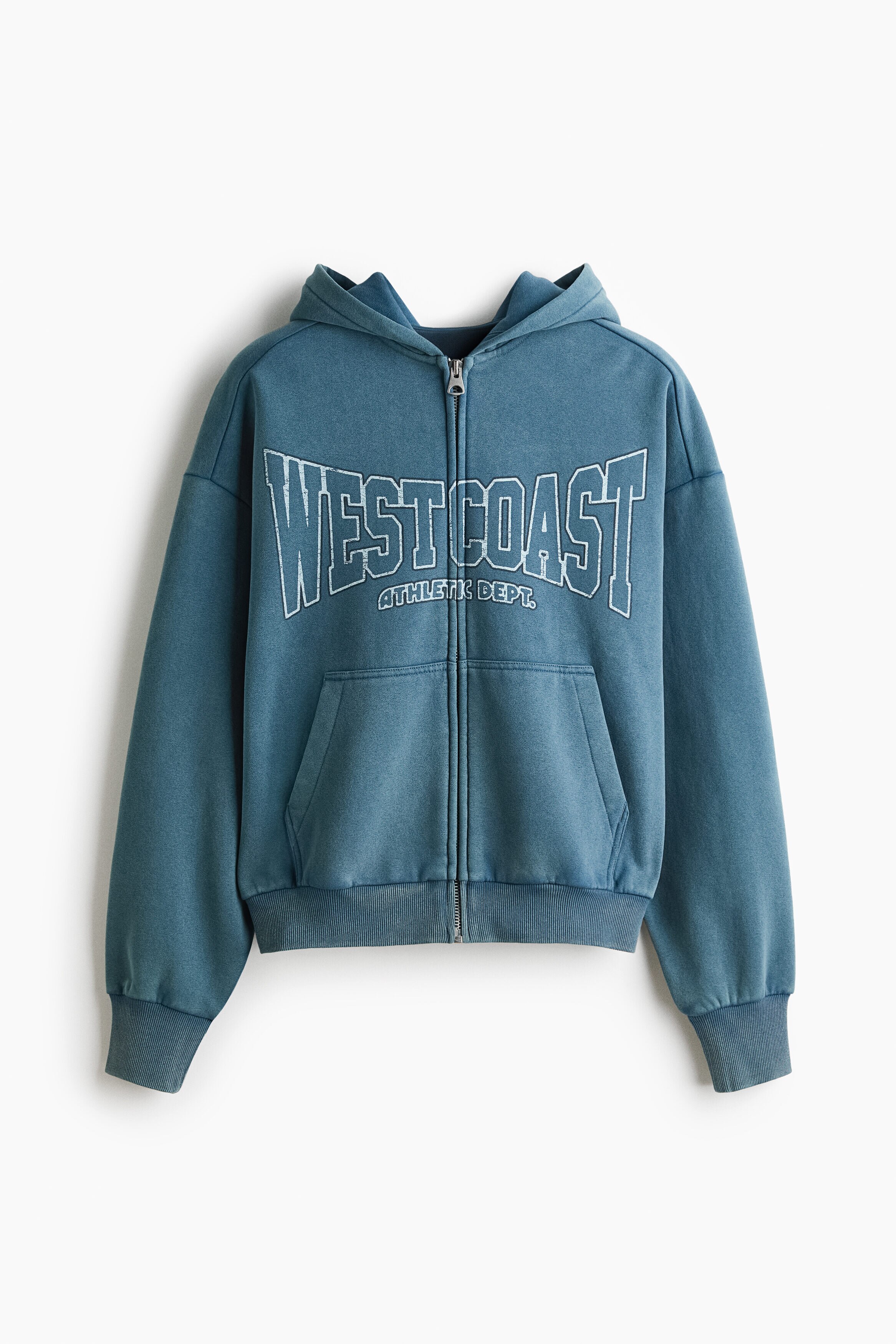 Oversized Fit Printed zip-through hoodie