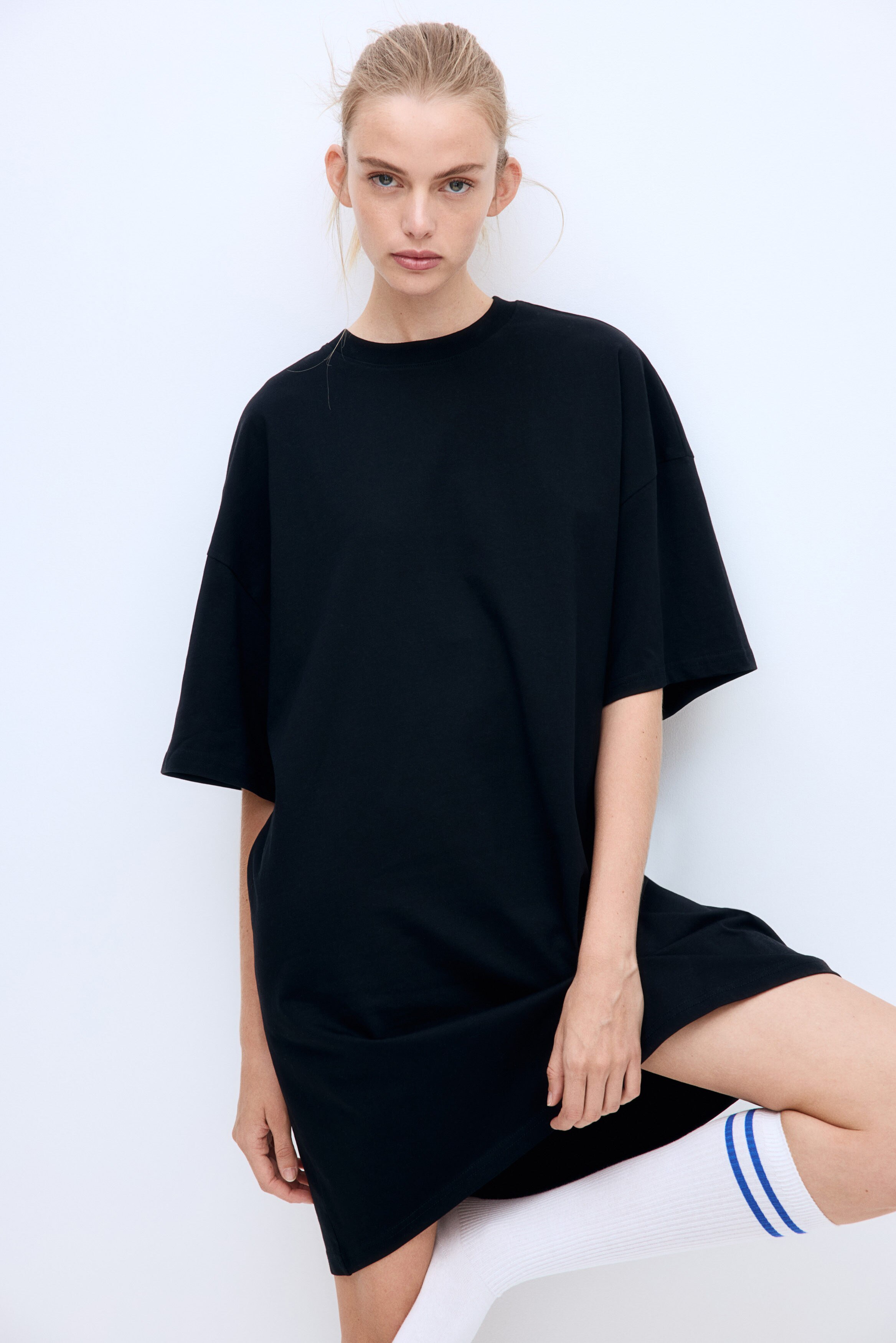 strapless open back dress Cobalt Oversized Shirt dress – DIPANNIKI