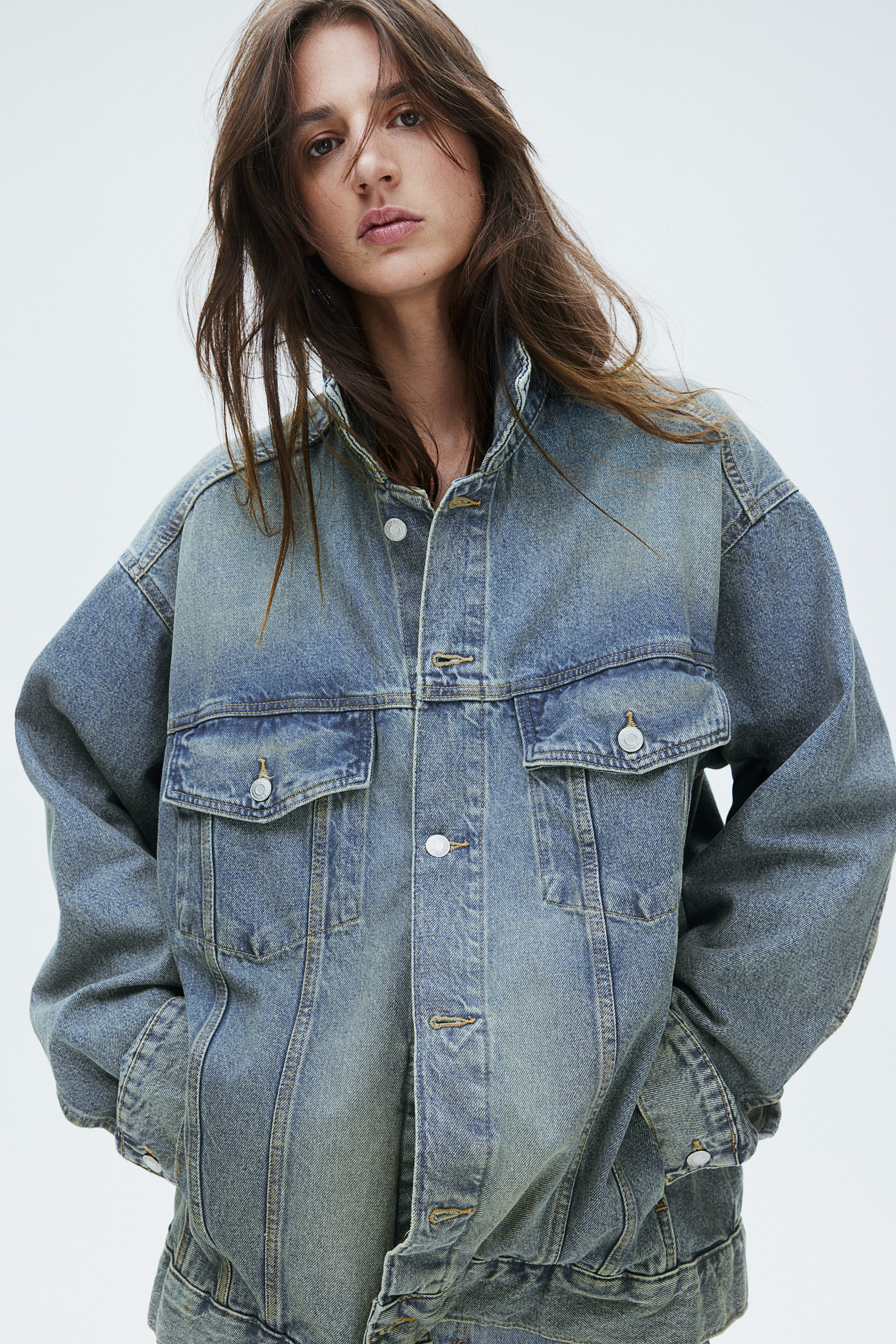 美品★ MOUTON LAYERED DENIM JACKET MOUTON LAYERED DENIM JACKET