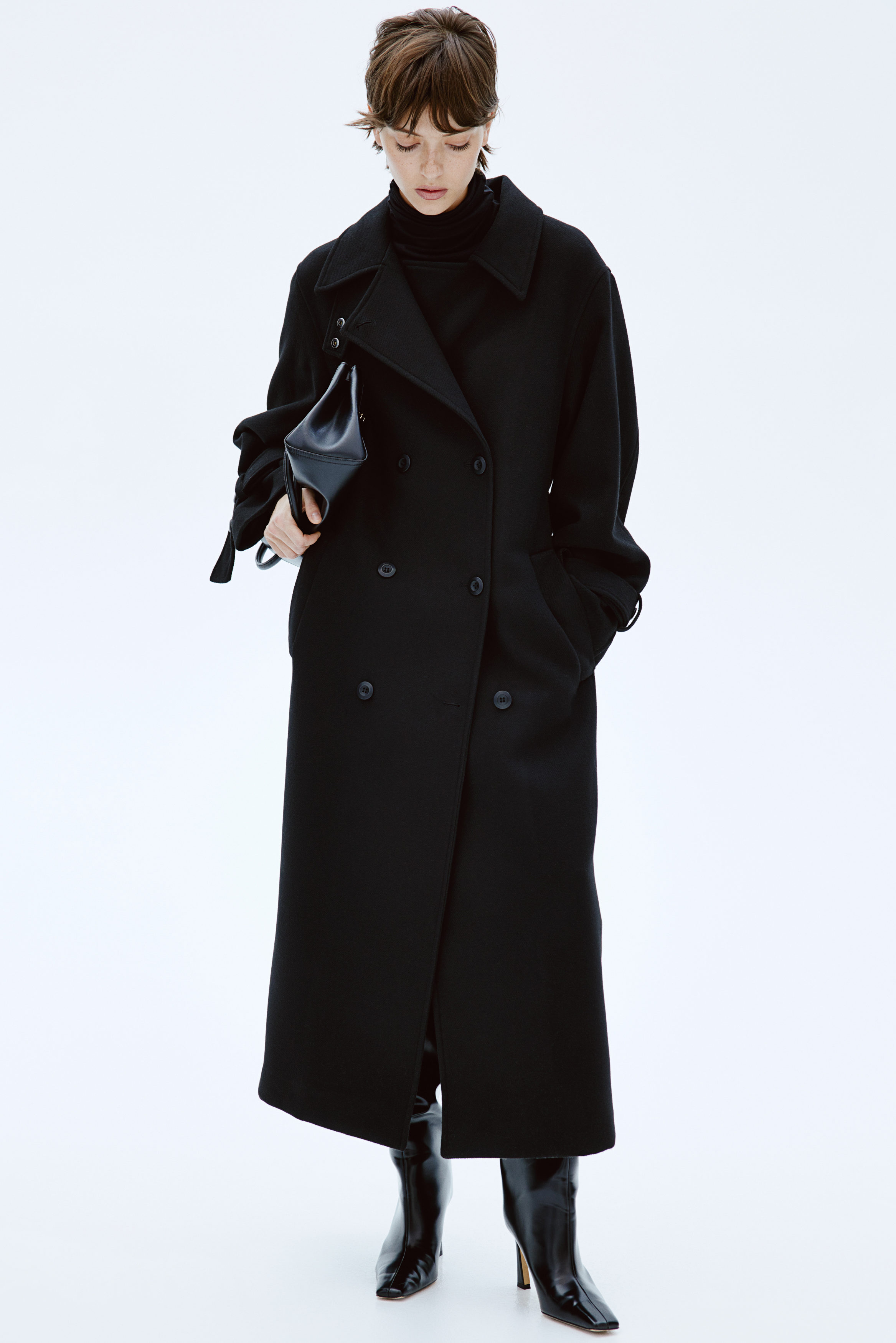 Belted maxi coat
