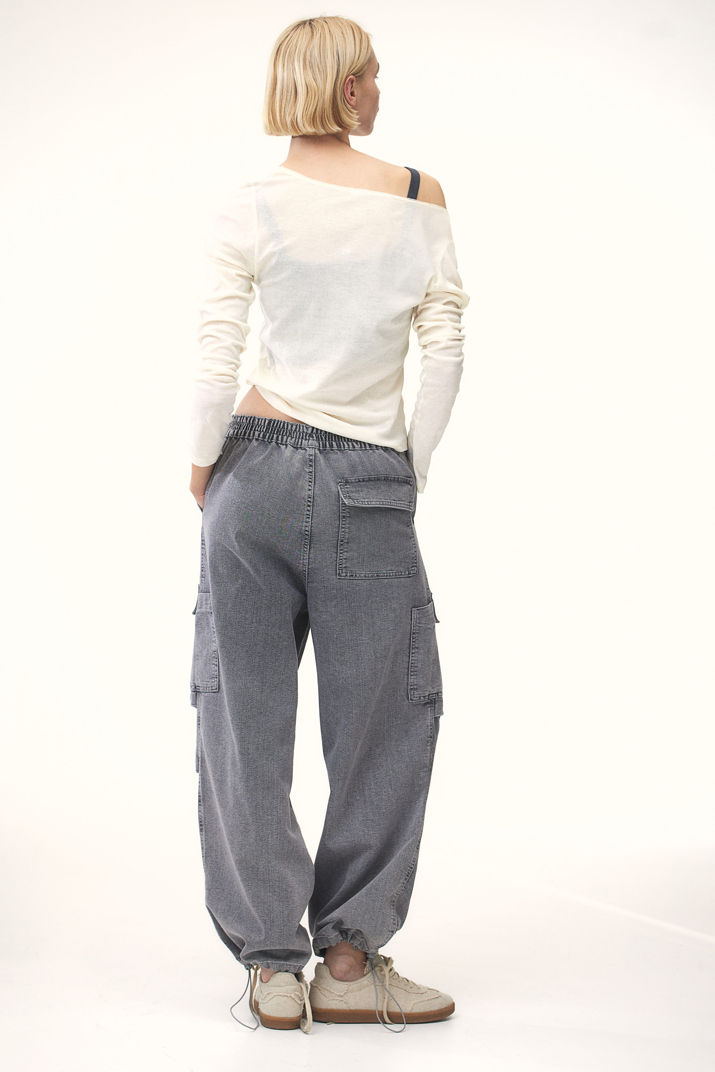 【SATIIIZ】Labon Parachute Denim Pants Parachute denim with stoppers | Pinkwoman