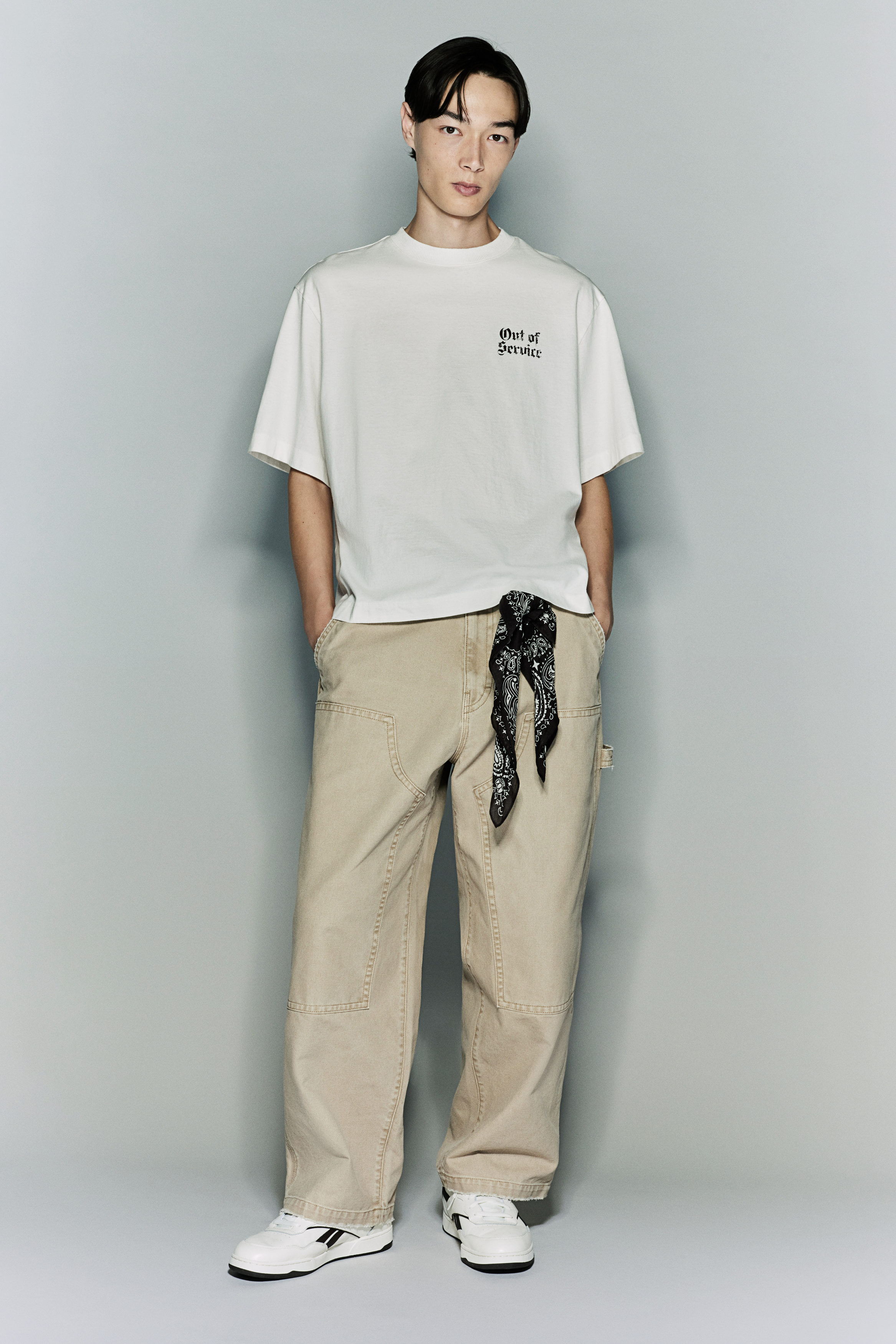 シャツ HUECLOSET Vintage Oversized Fit Check Shirt 25KERO207 Oversized Fit Vintage-look printed T-shirt