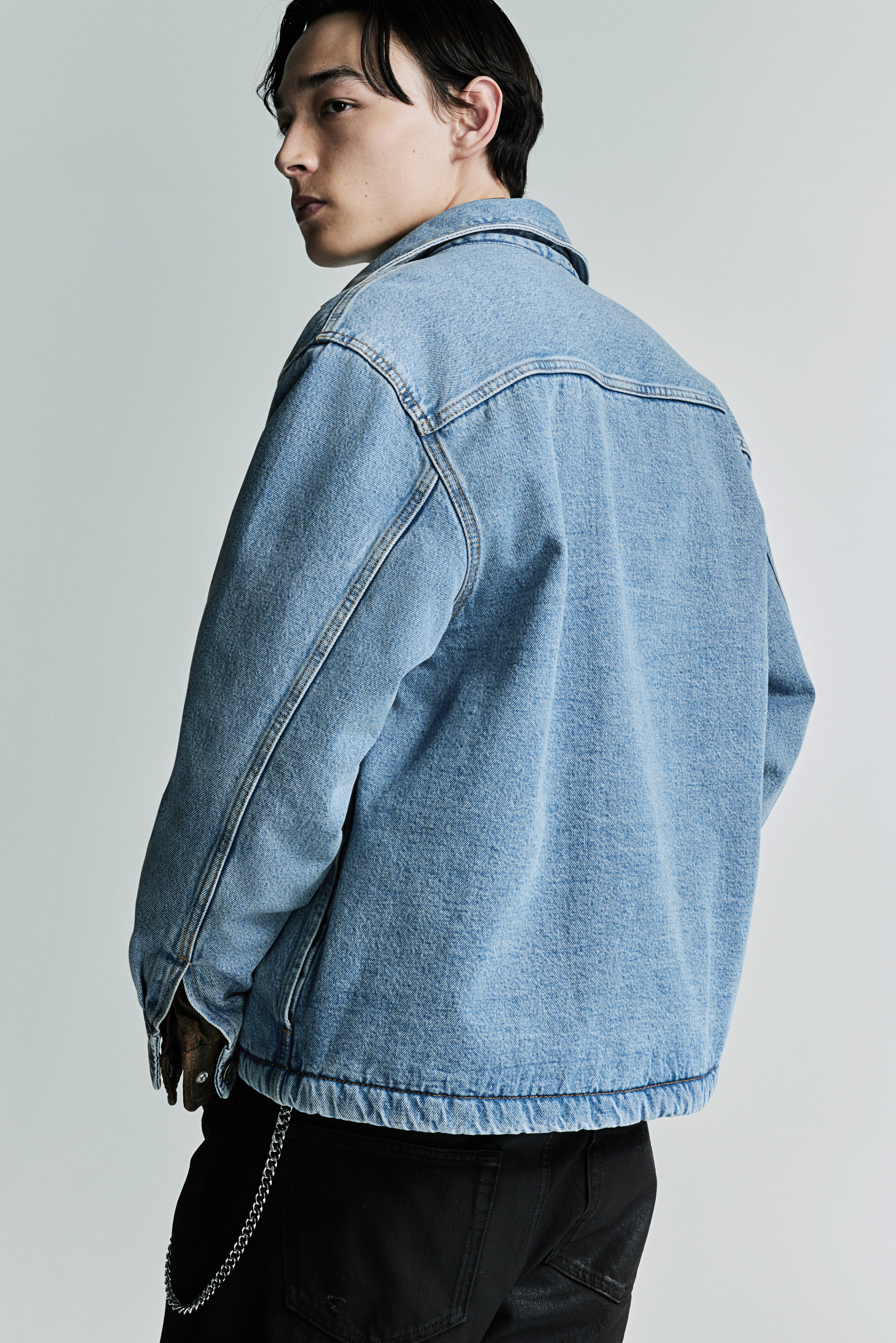 Regular Fit Teddy-lined denim overshirt