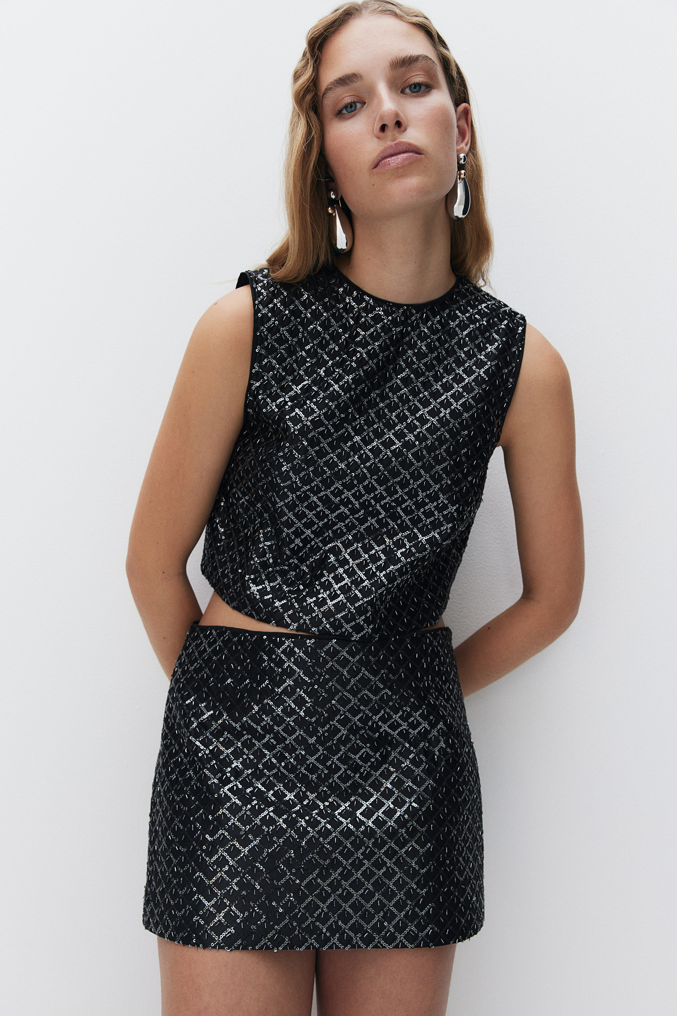 Embellished vest top