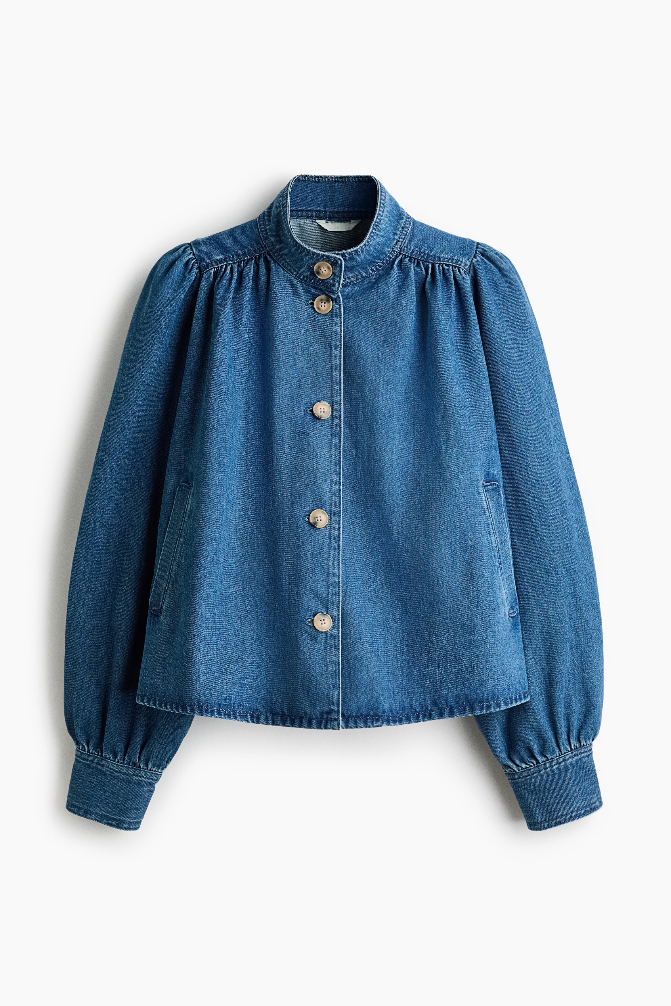 Puff-sleeved twill jacket