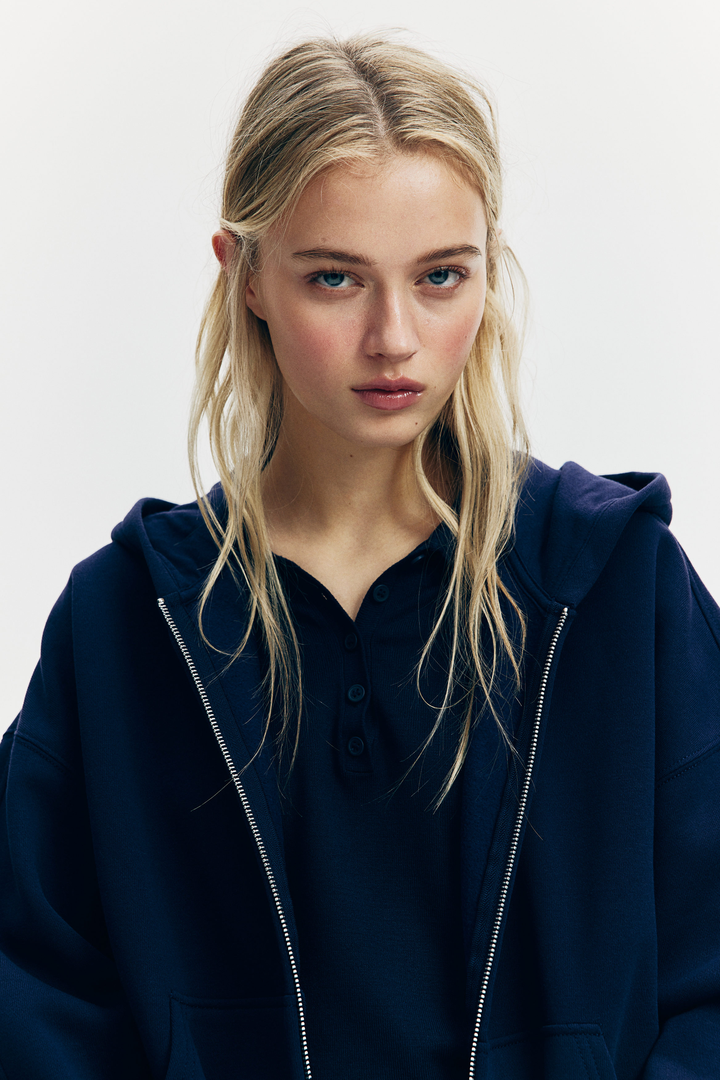 Oversized zip-through hoodie