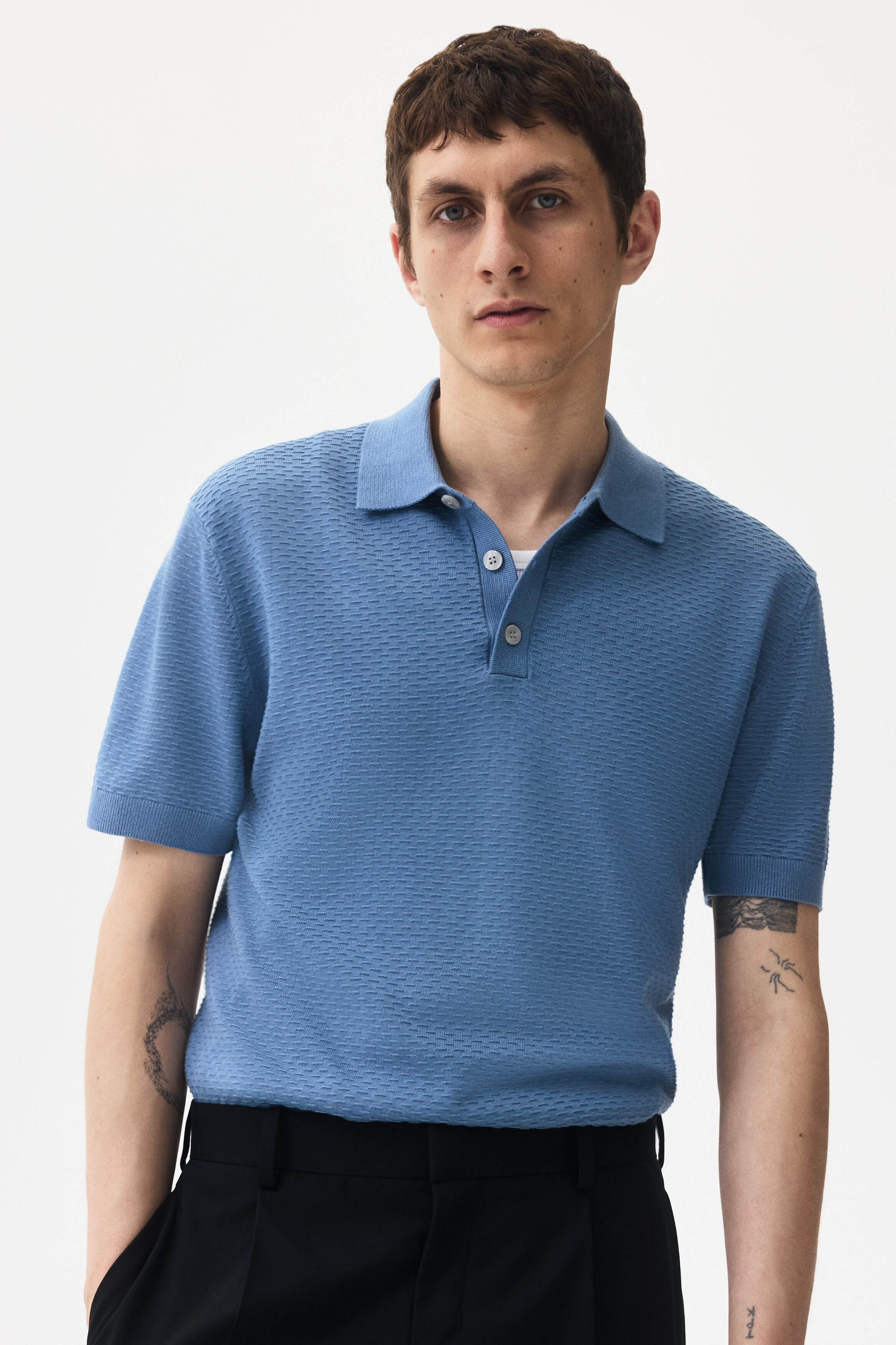 Slim Fit Textured polo shirt