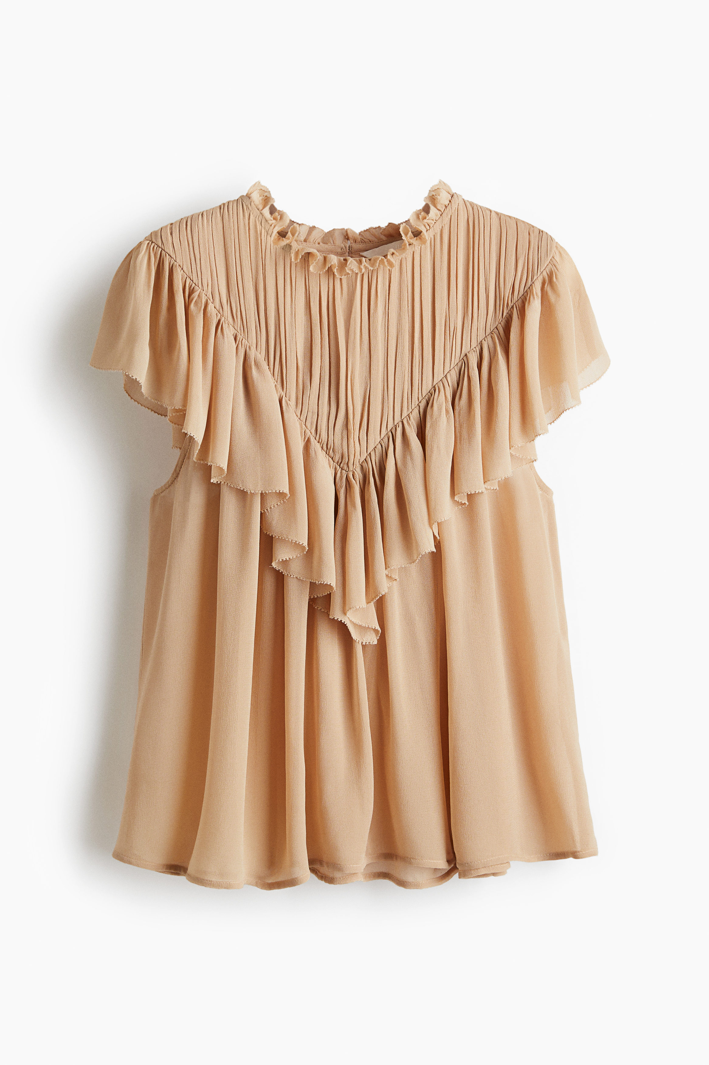 Flounced viscose blouse