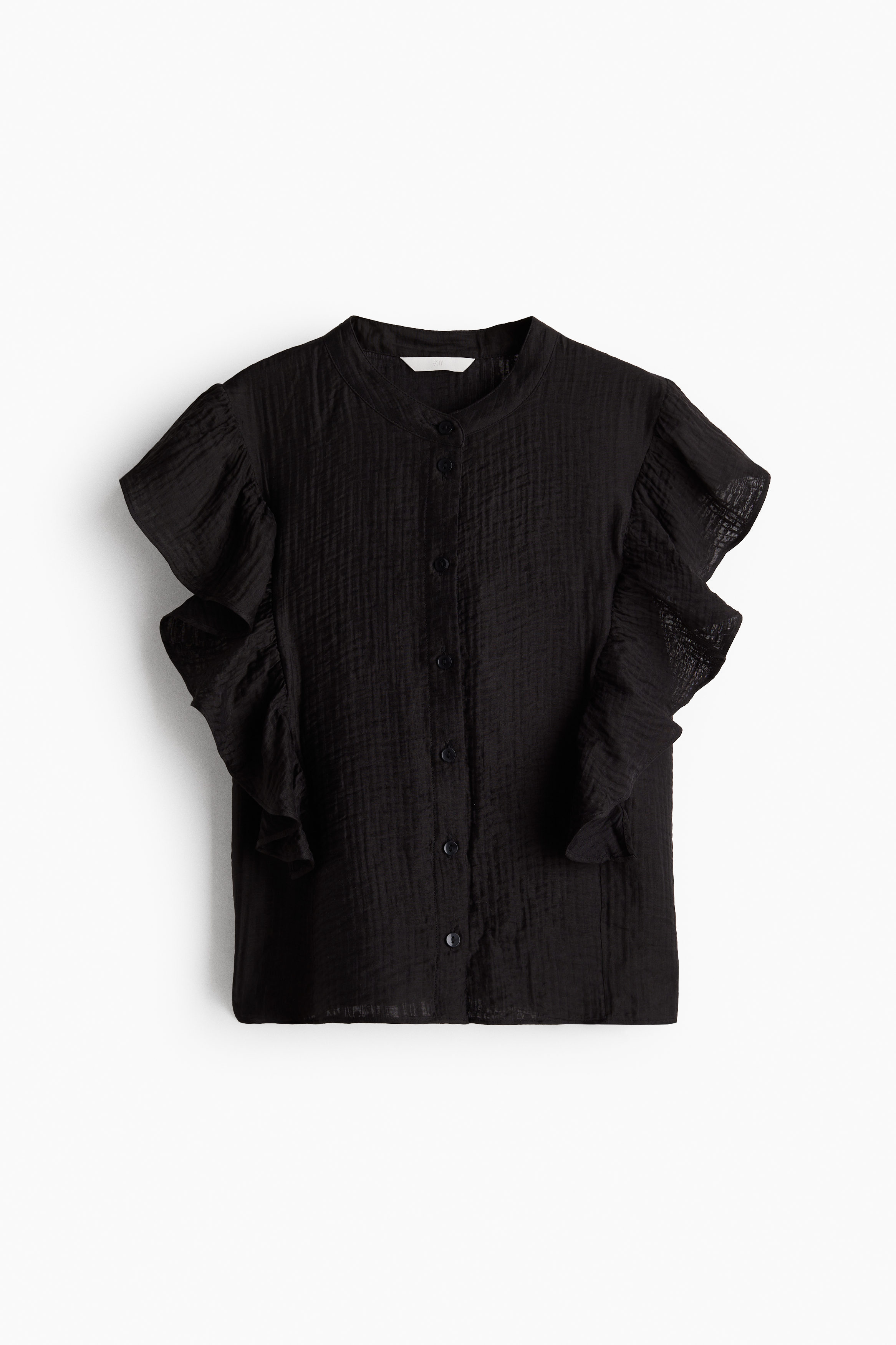 rehellinen frill short blouse black