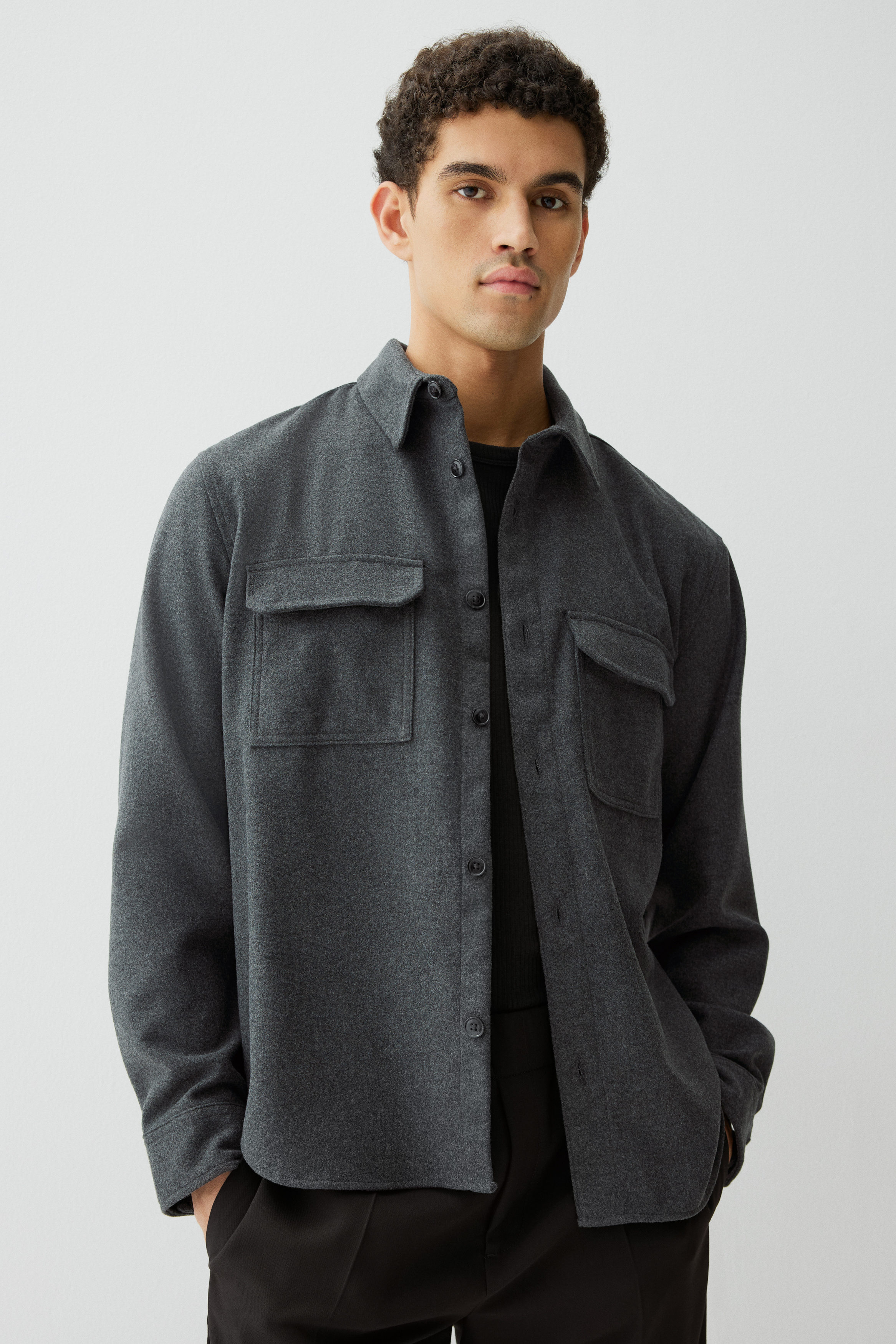 Regular Fit Felted overshirt