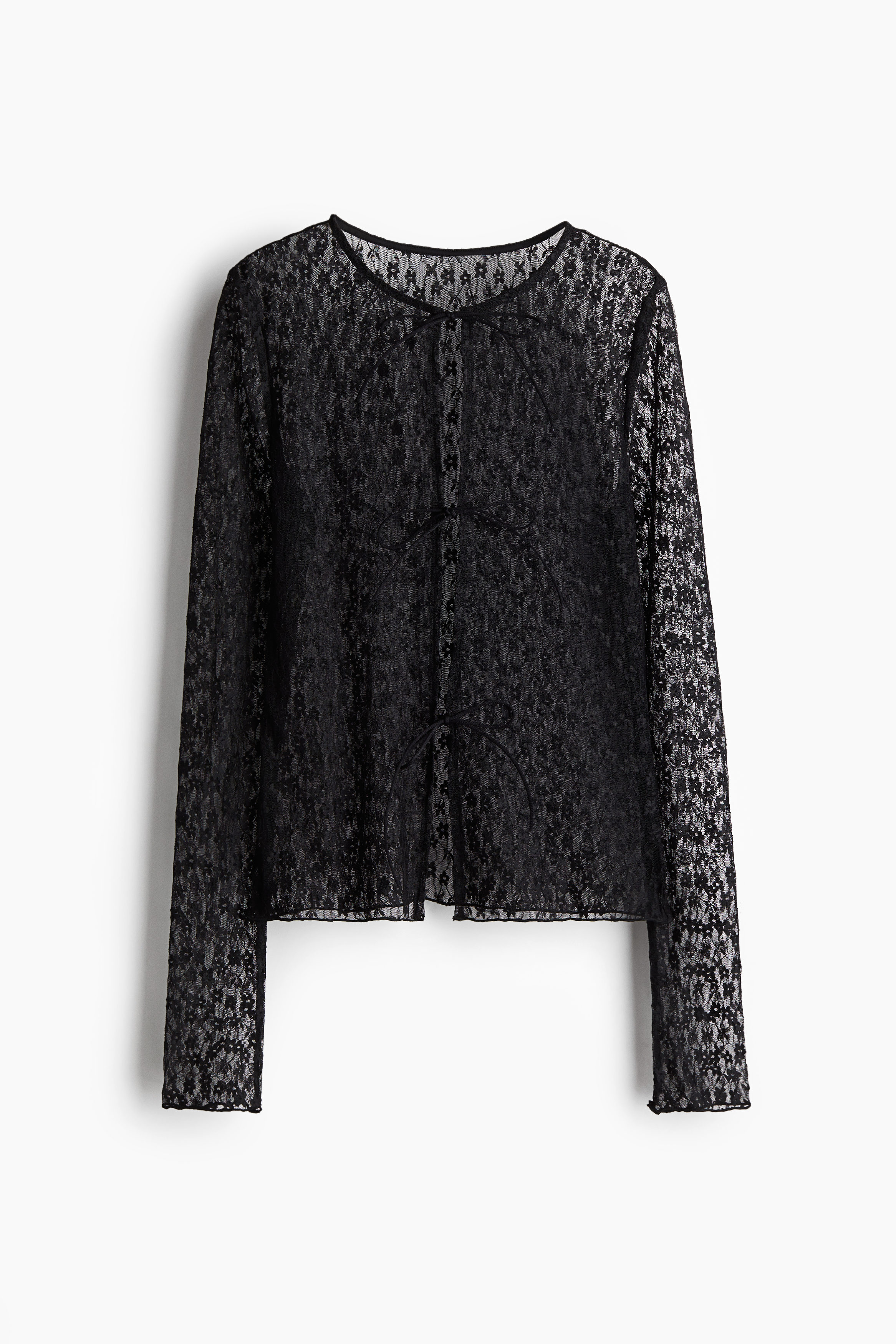 カットソー(長袖+七分) lace tops - black  kishidamiki kishidamiki lace tops - black - メルカリ