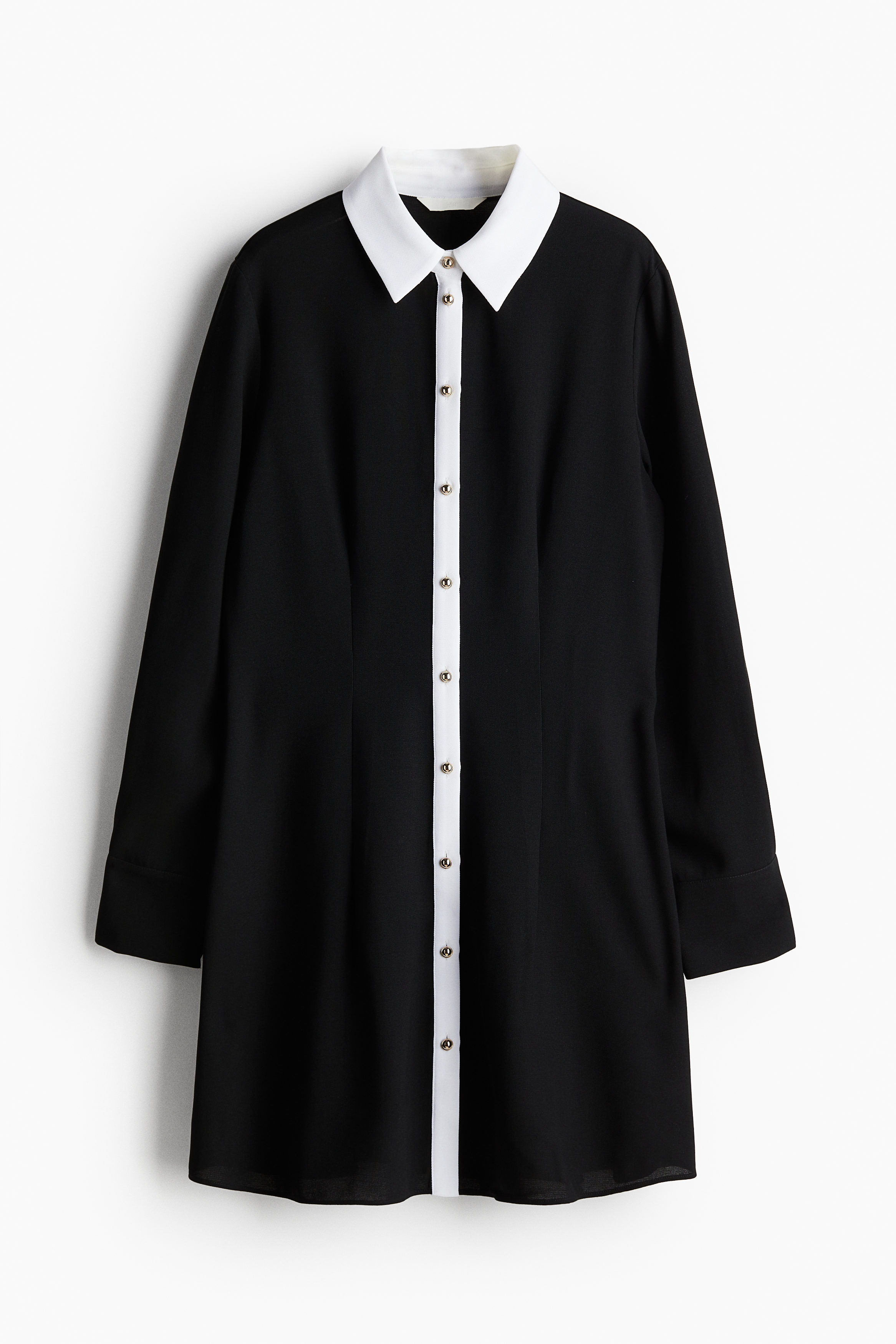 Collared button-front dress