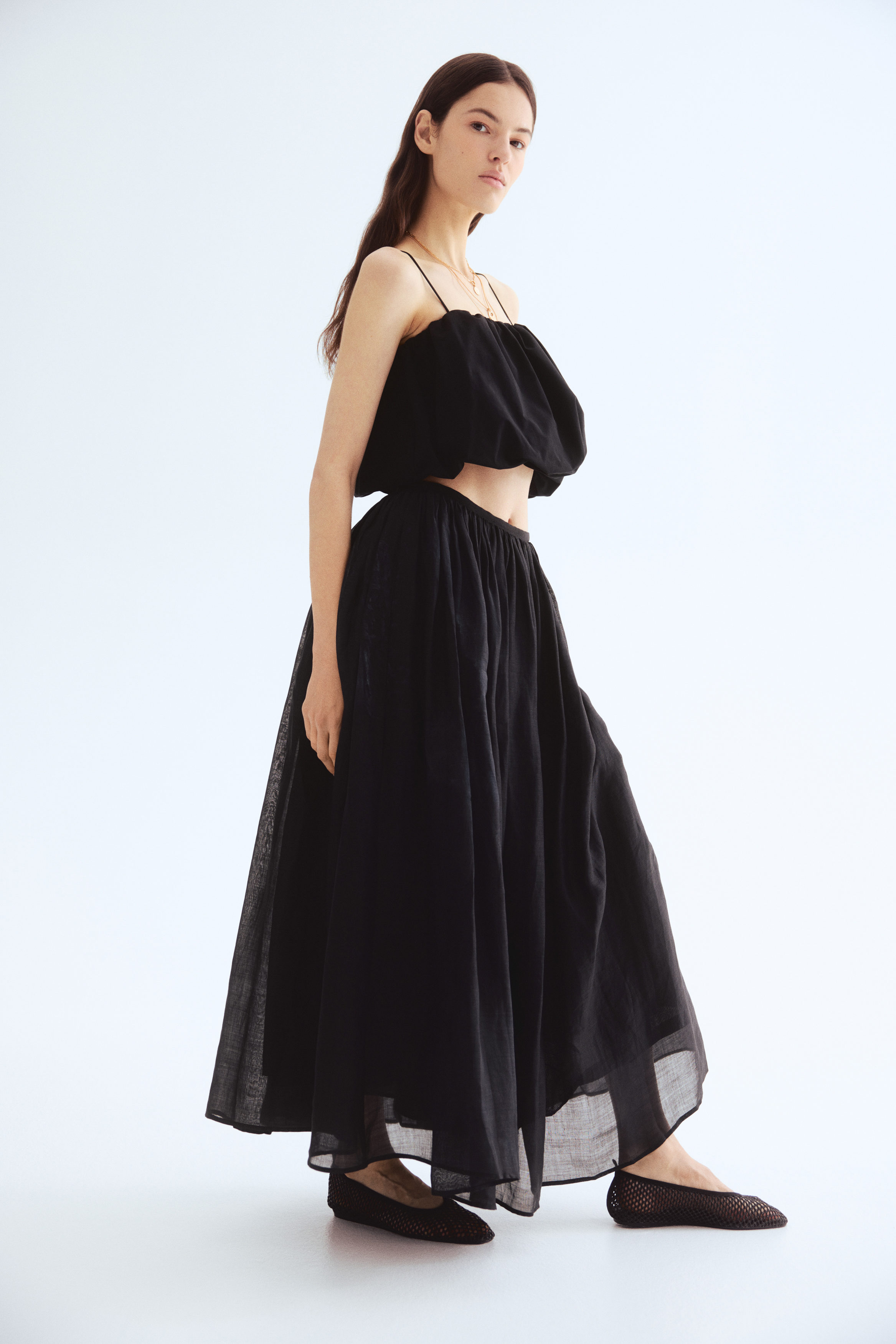 Bubble-hem strappy top