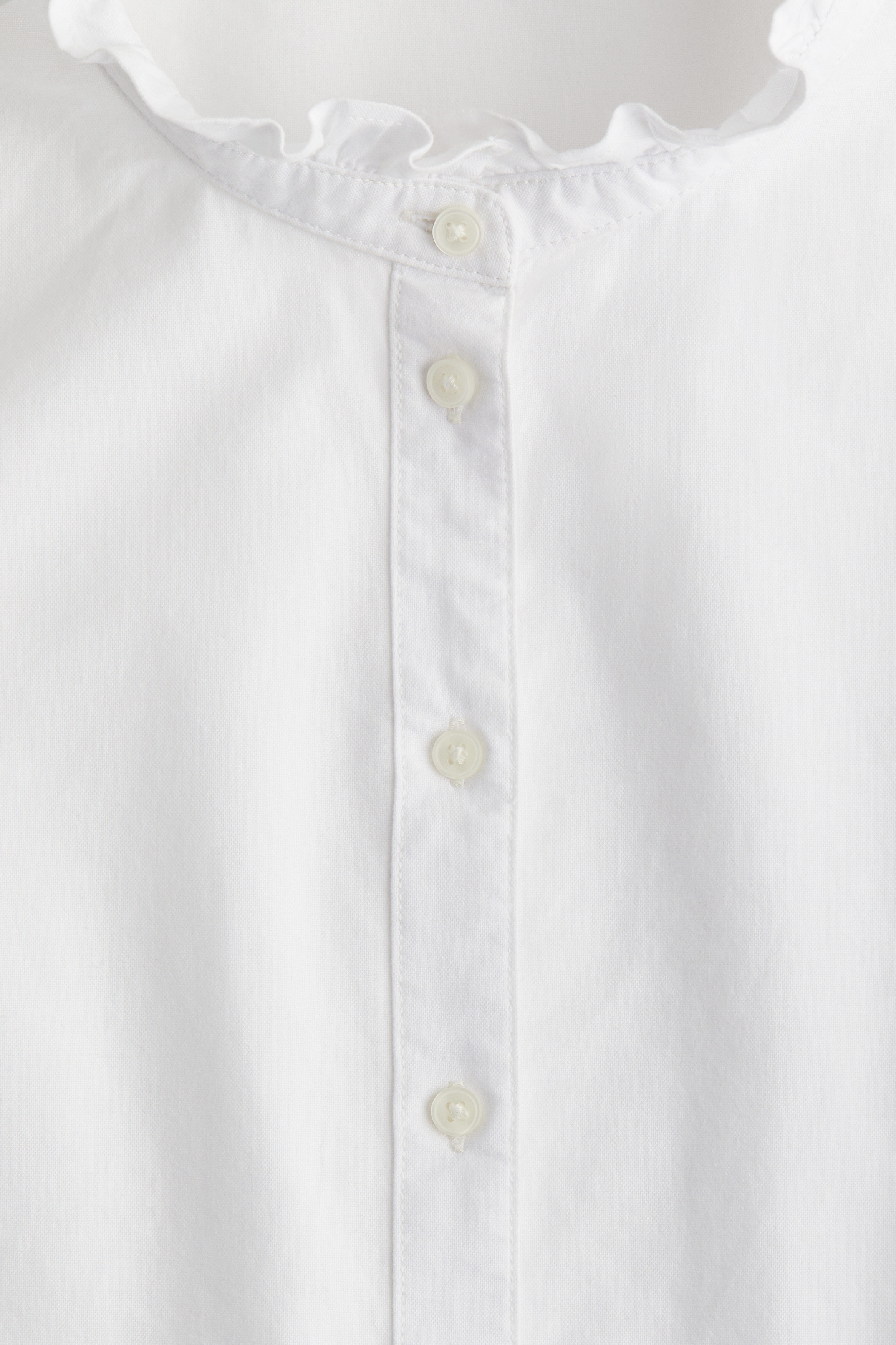 Frill-trimmed Oxford blouse