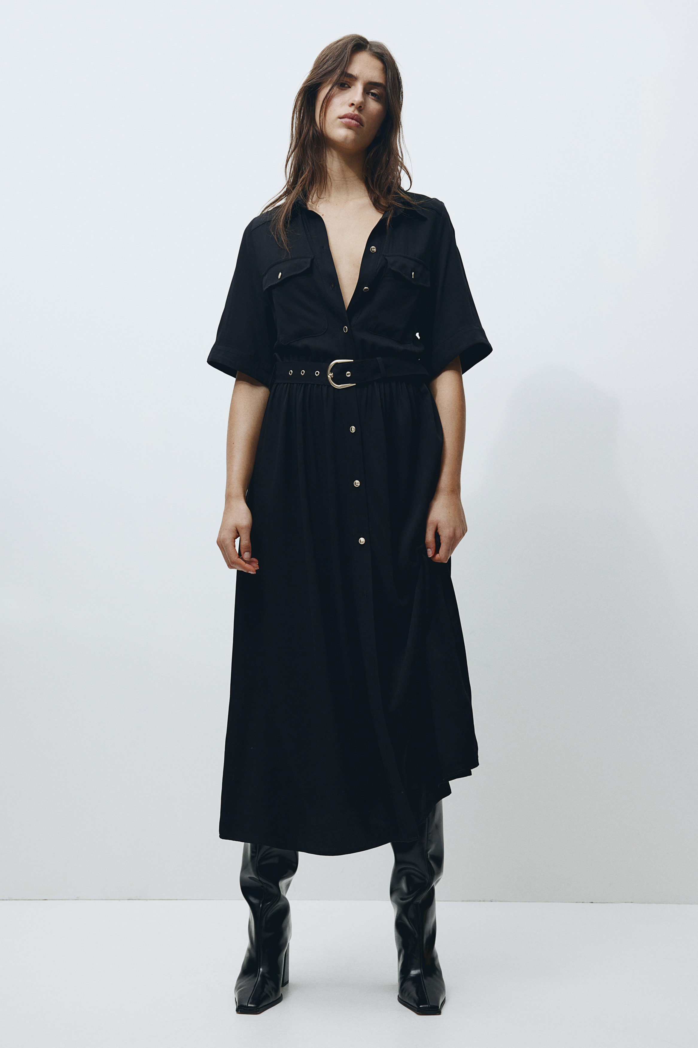 【新品未使用】Mistral Belted Shirt Dress Belted shirt dress