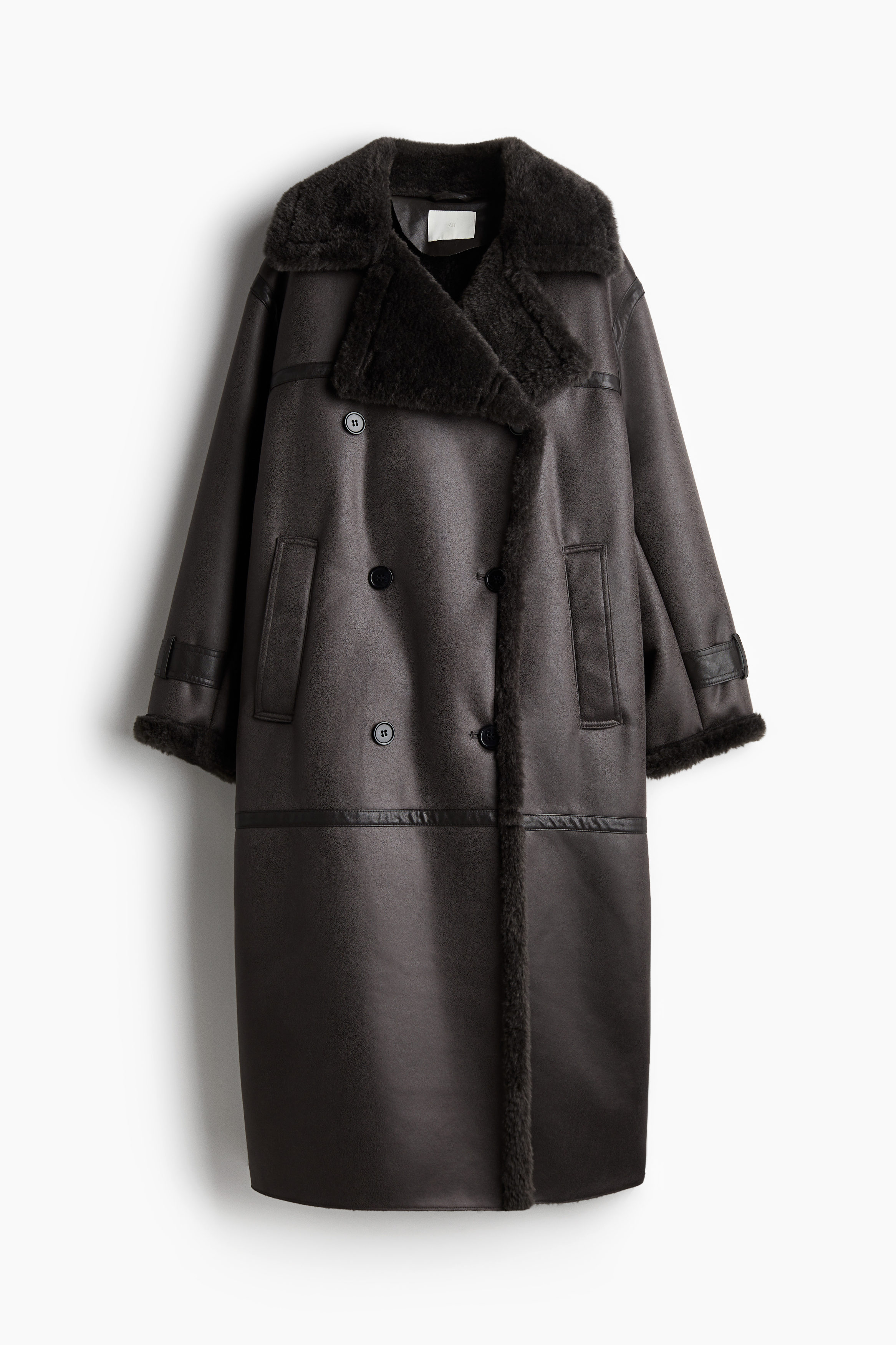 ジャケット・アウター LA PEAU DE GEM shaggy middle coat black la peau de gem shaggy middle coat black