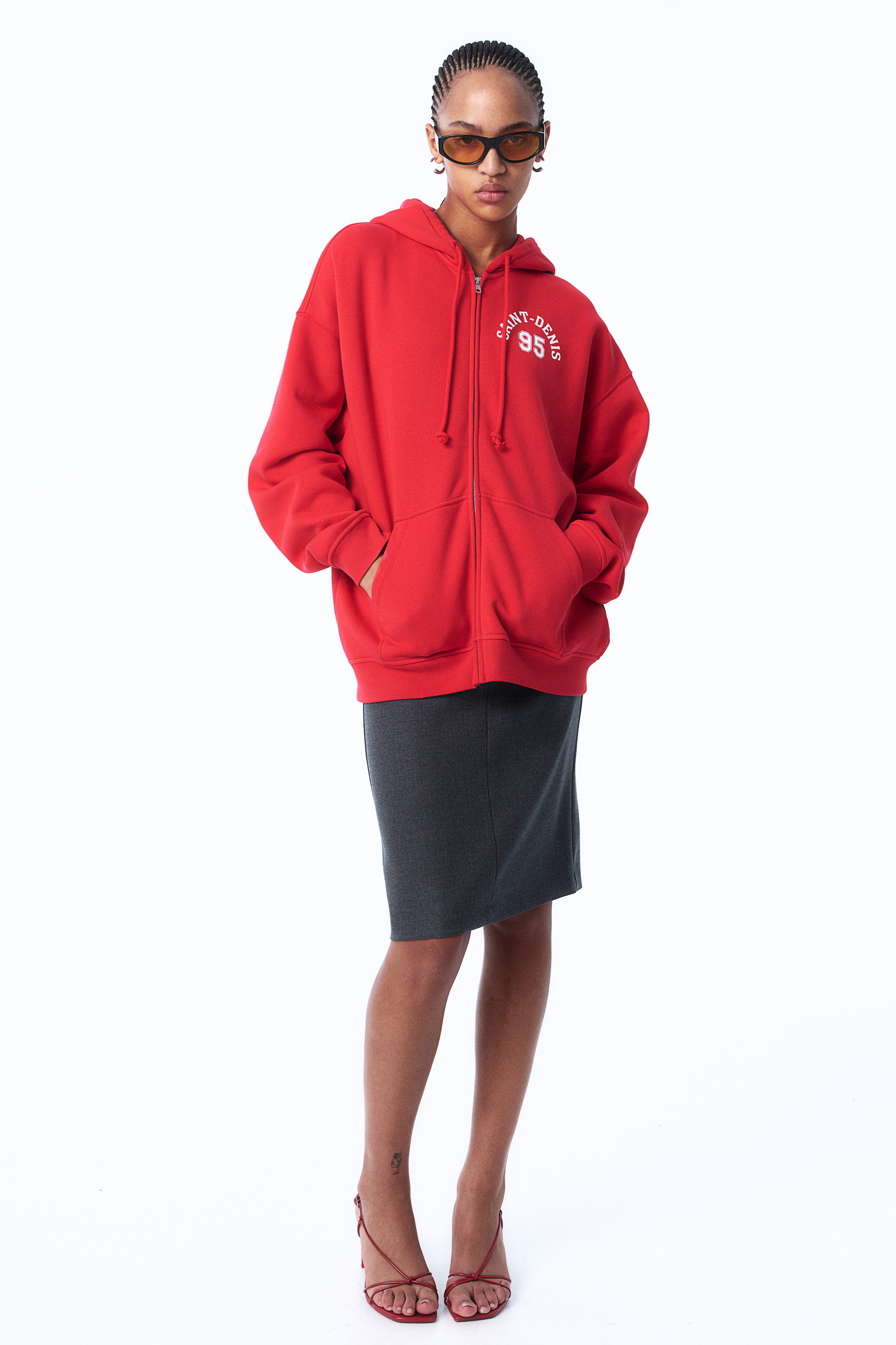 トップス THE RED THERED S w zip hoodie long THEREDTHREAD / ザレッドスレッド】S w zip hoodie long