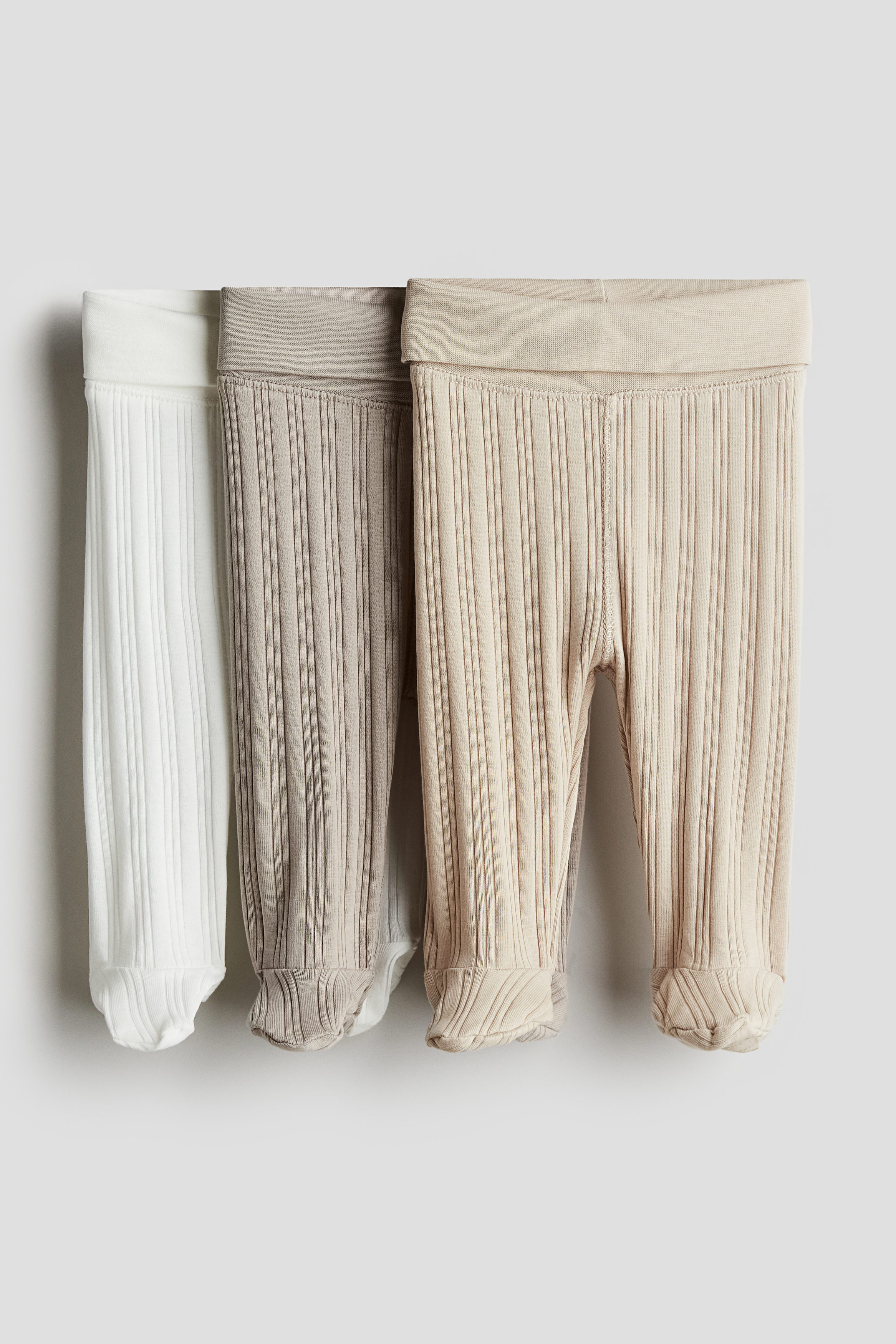 3-pack ribbed cotton leggings