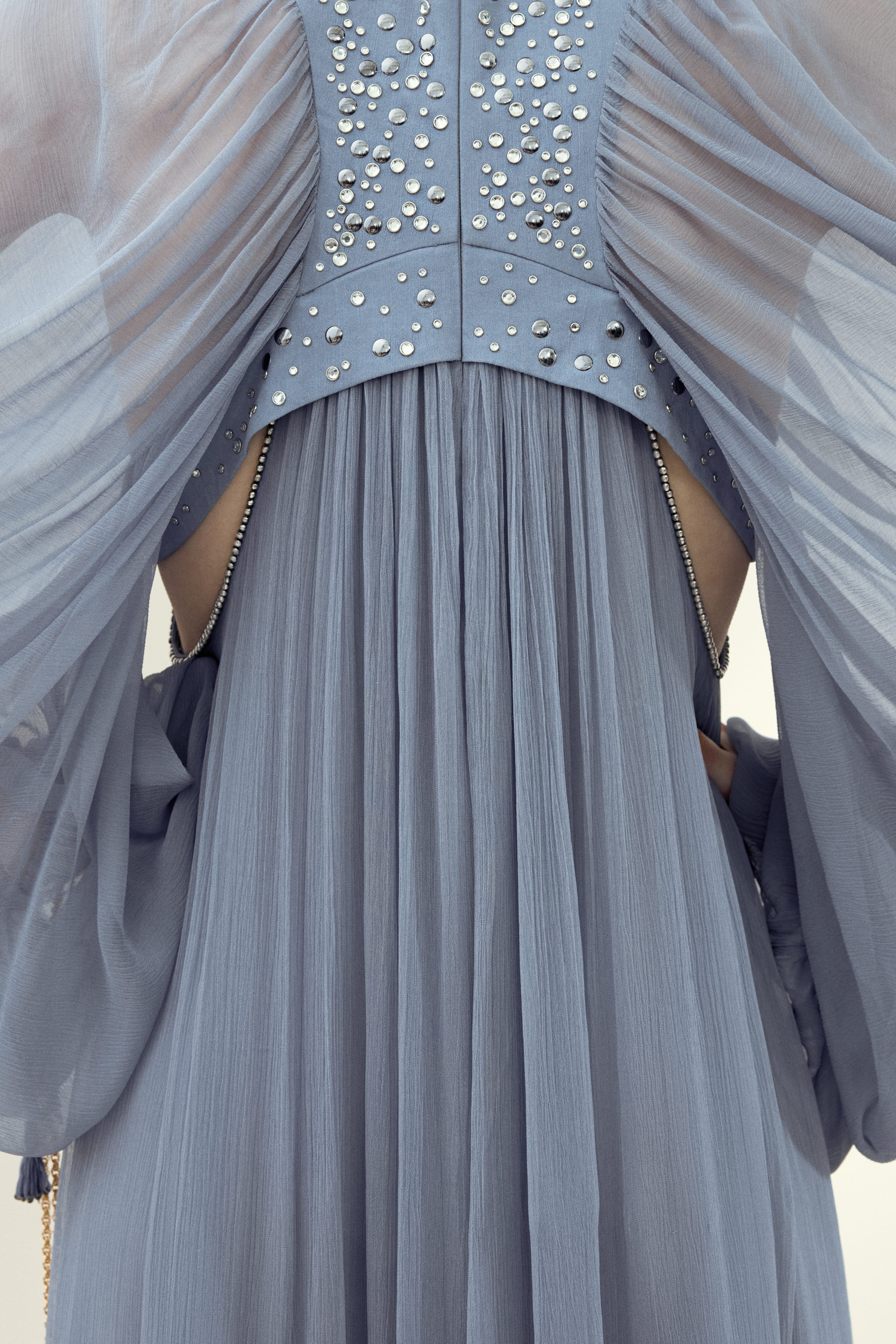 sachin and babi light blue dress VINTAGE 1930’s CHIFFON RHINESTONE CORAL DRESS 🪸 , ★tap to shop★,  #artdecodress, #chiffondress, #biascut, #rhinestonedress, #1930s main image 1