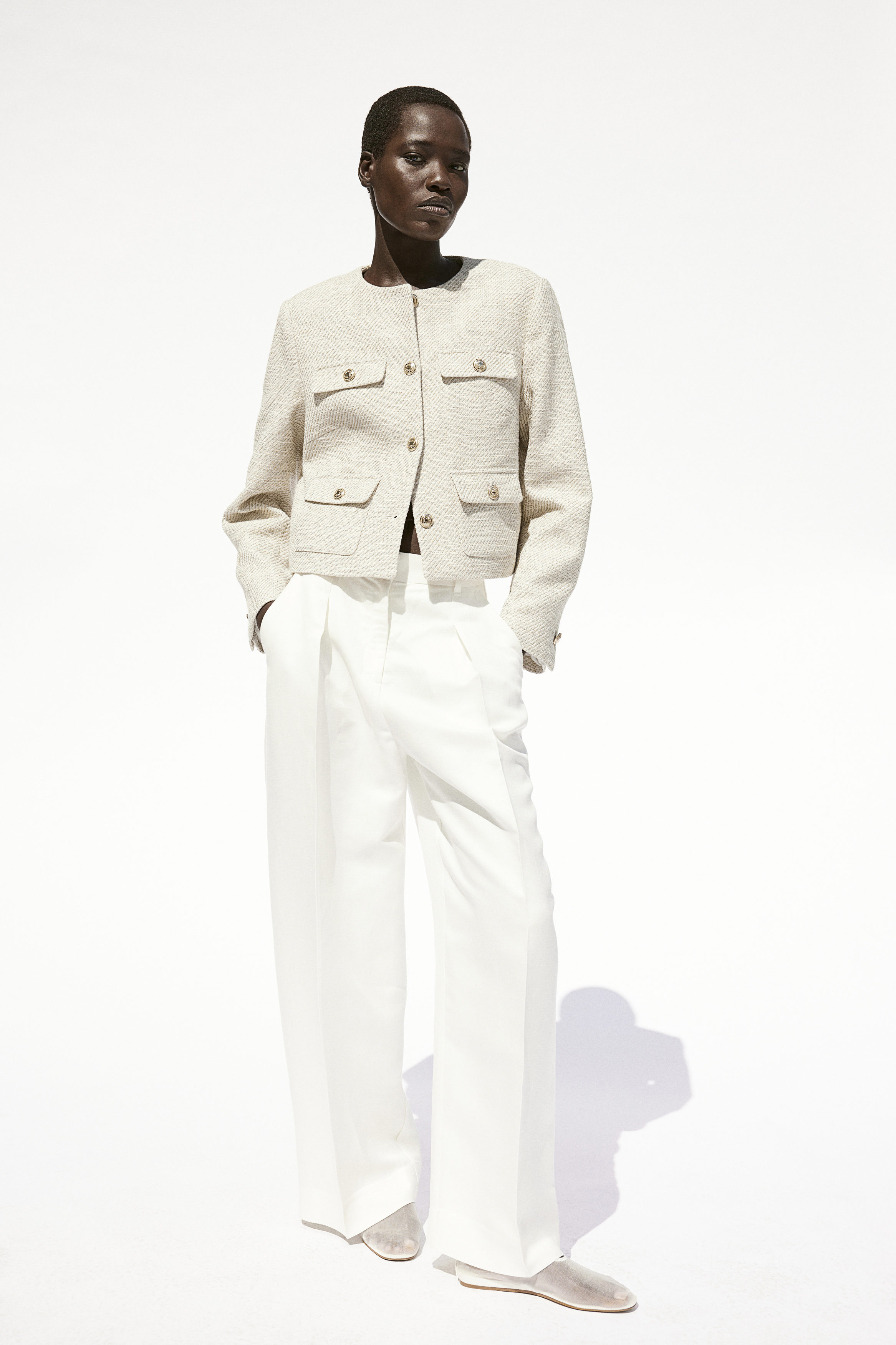 Textured-weave jacket