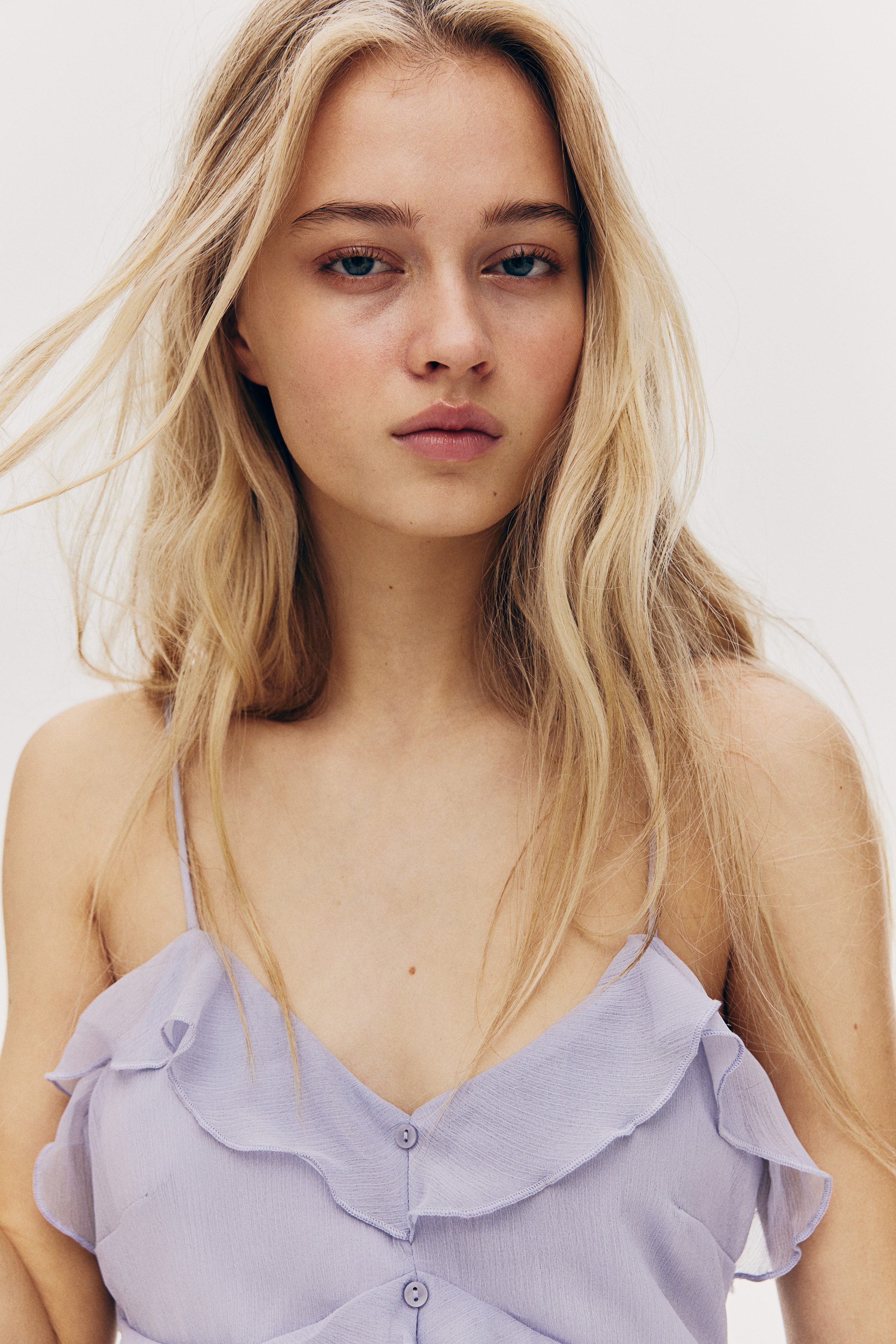 Flounced chiffon dress