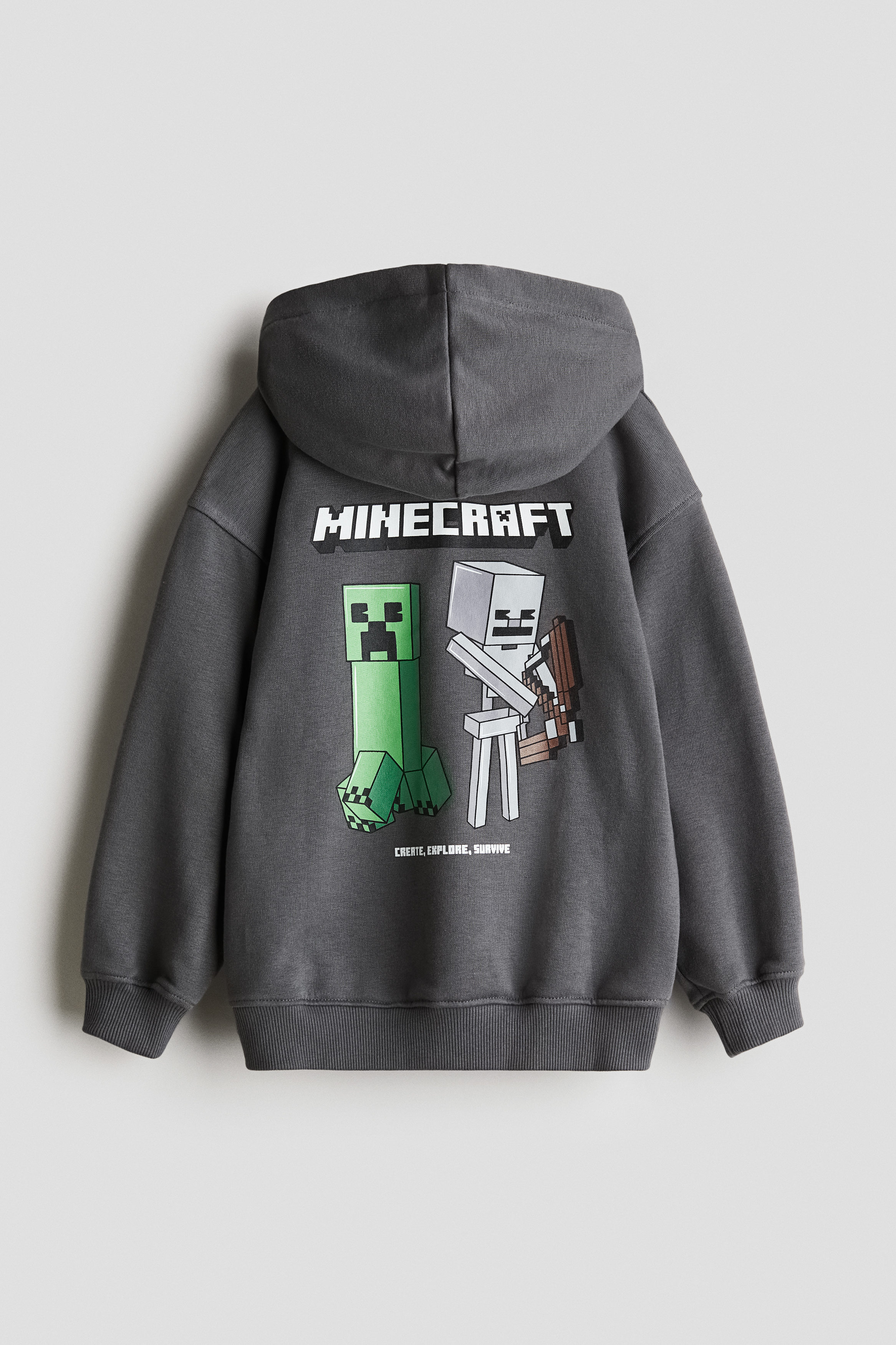 Printed zip-through hoodie