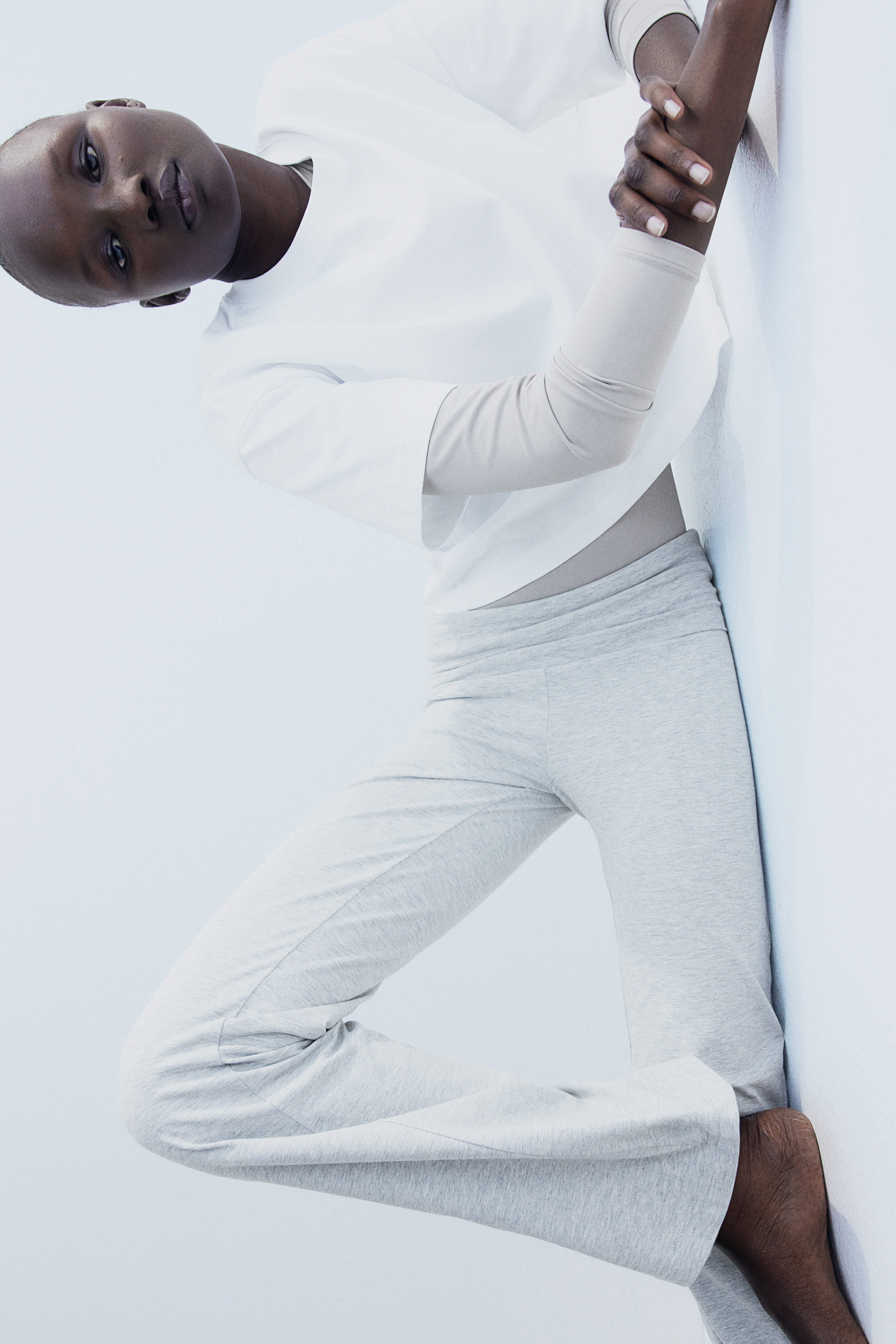 Flared jersey trousers