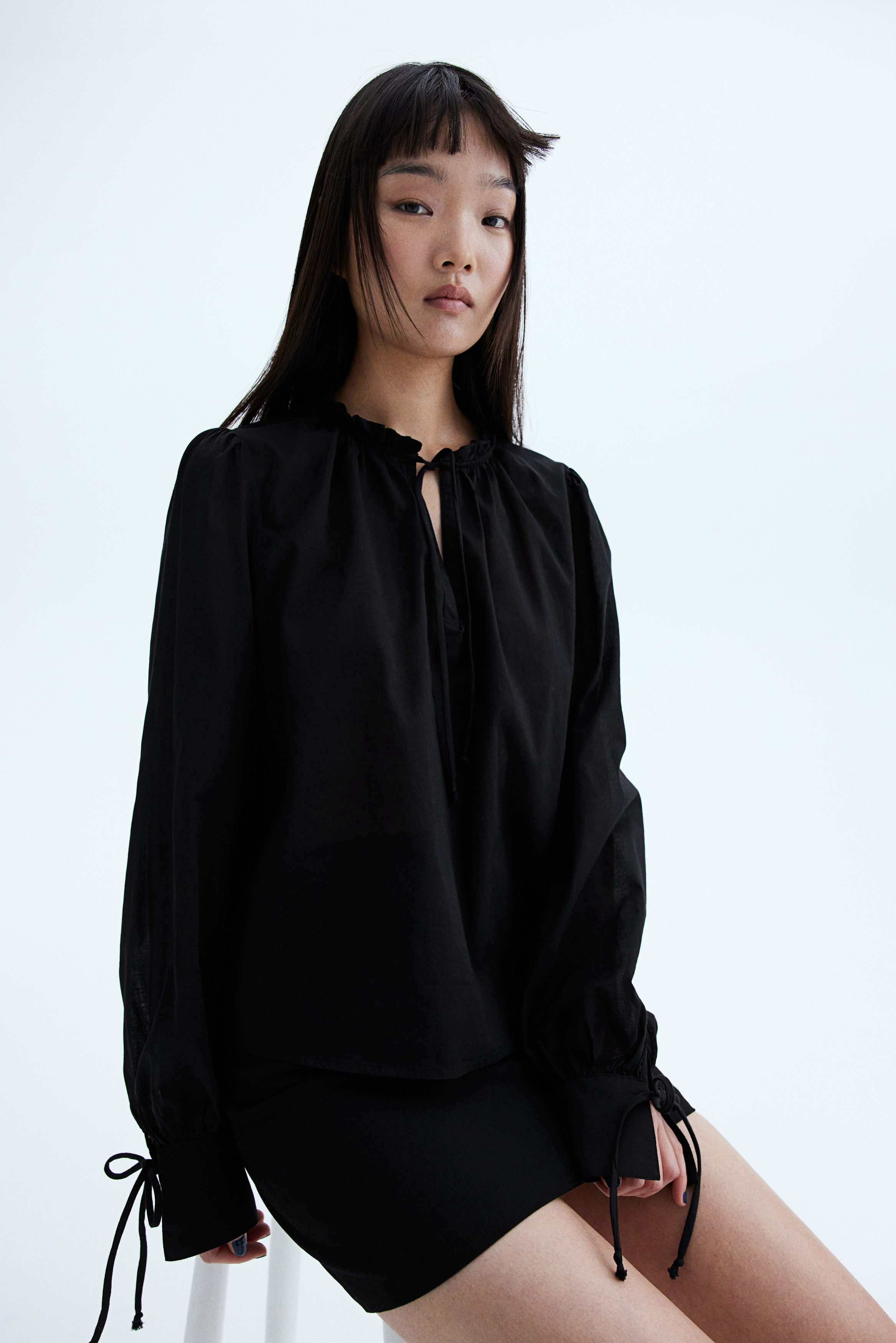 THE TOE Porto Puff Blouse 黒 M Porto Puff Blouse – THE TOÉ