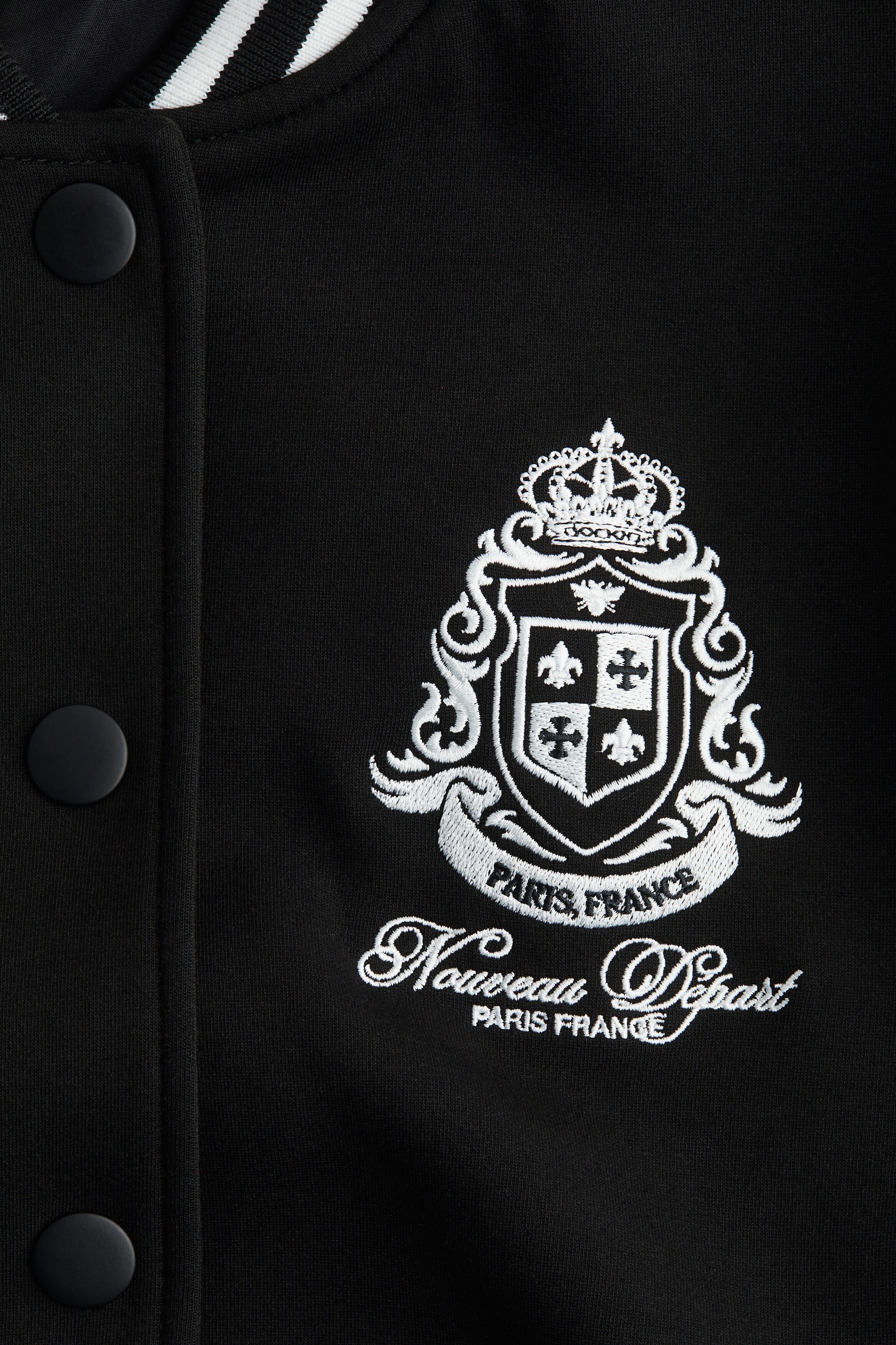 Motif-detail baseball jacket