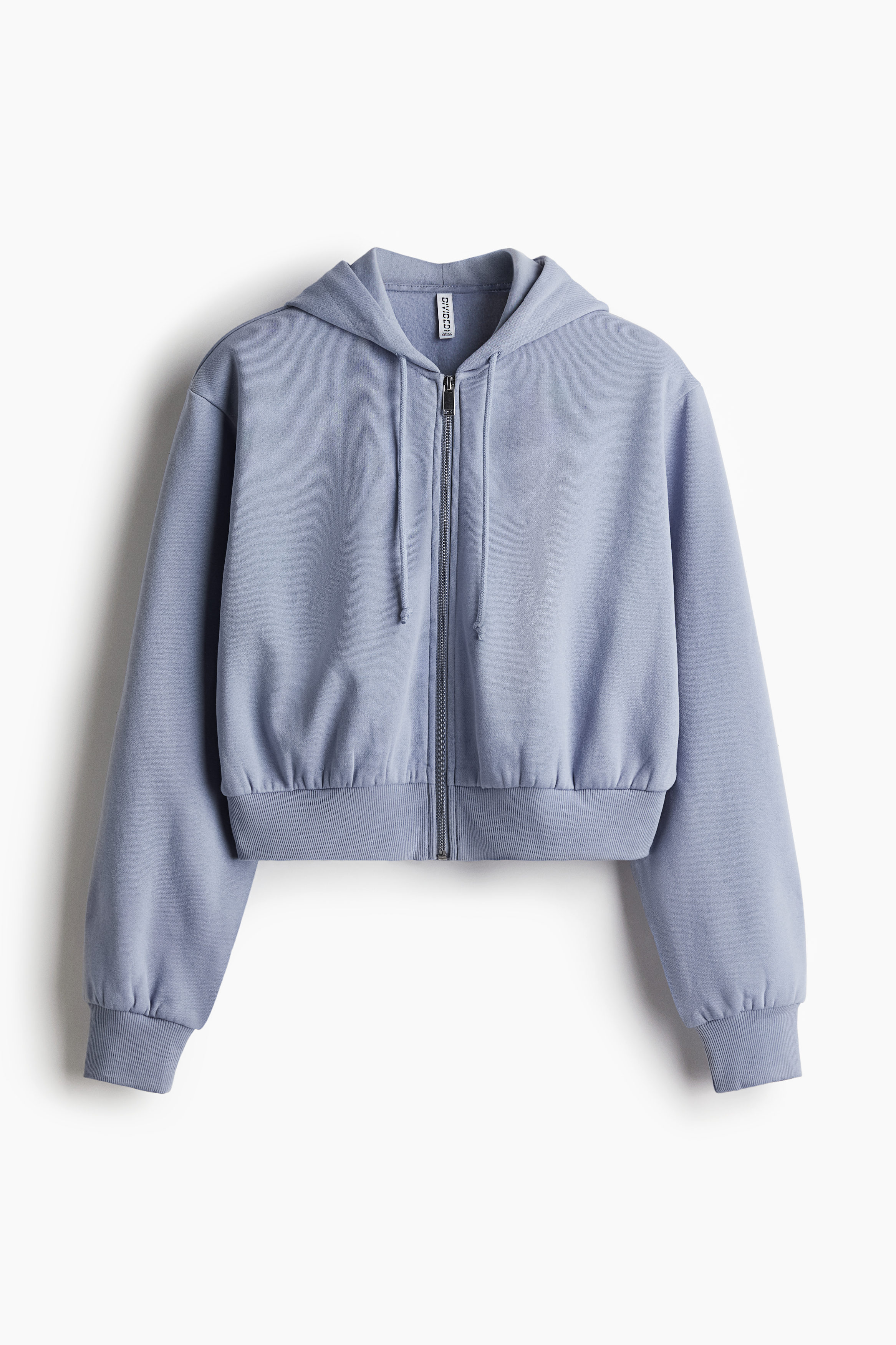 Cropped zip-through hoodie